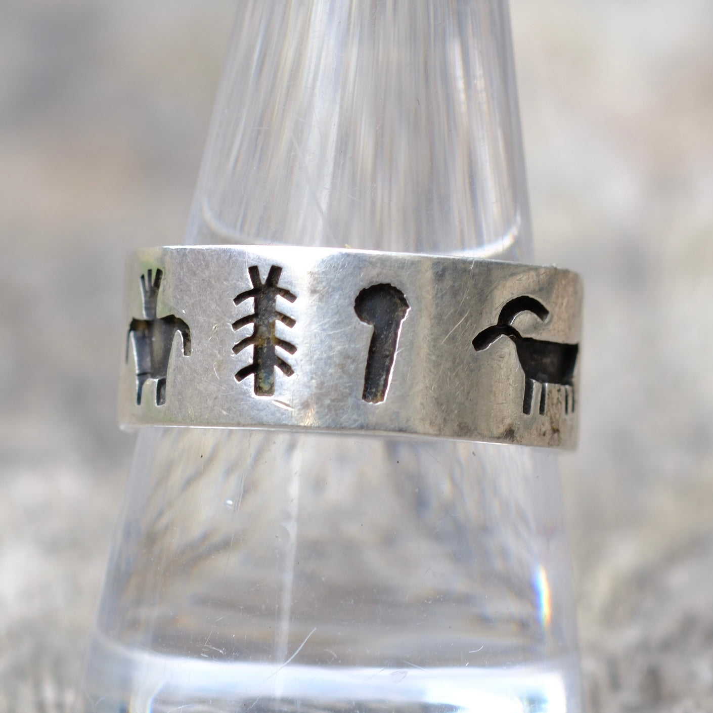 Vintage Sterling Silver Stamped Band 9.75