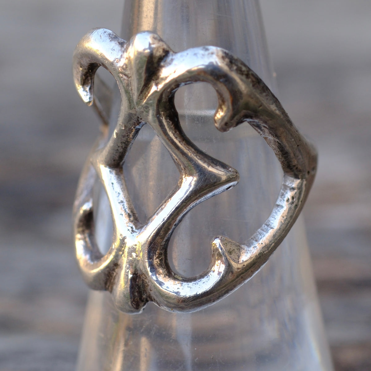 Vintage Sterling Silver Sandcast Ring 5.5