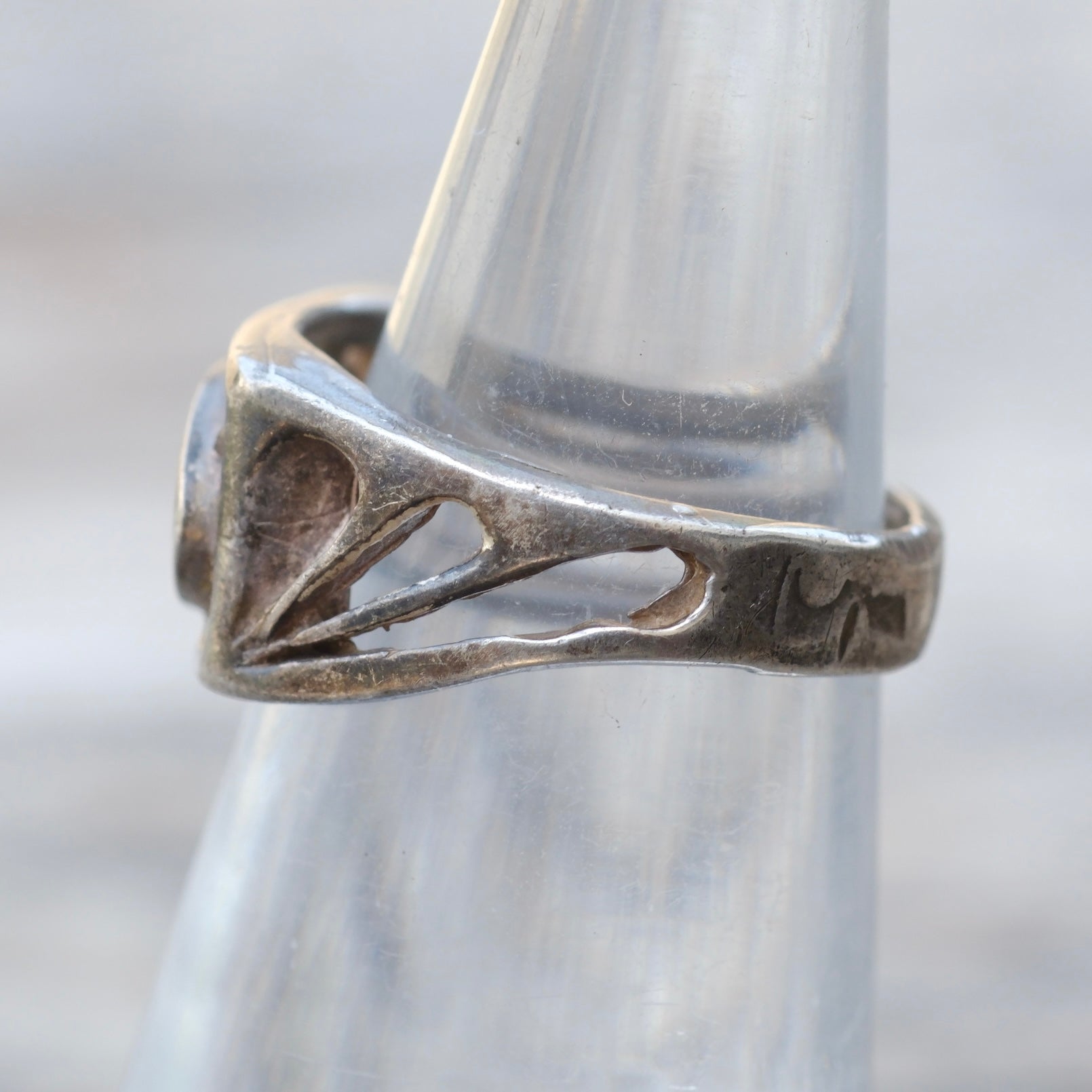 Vintage Sterling Silver Chip Ring 4.5