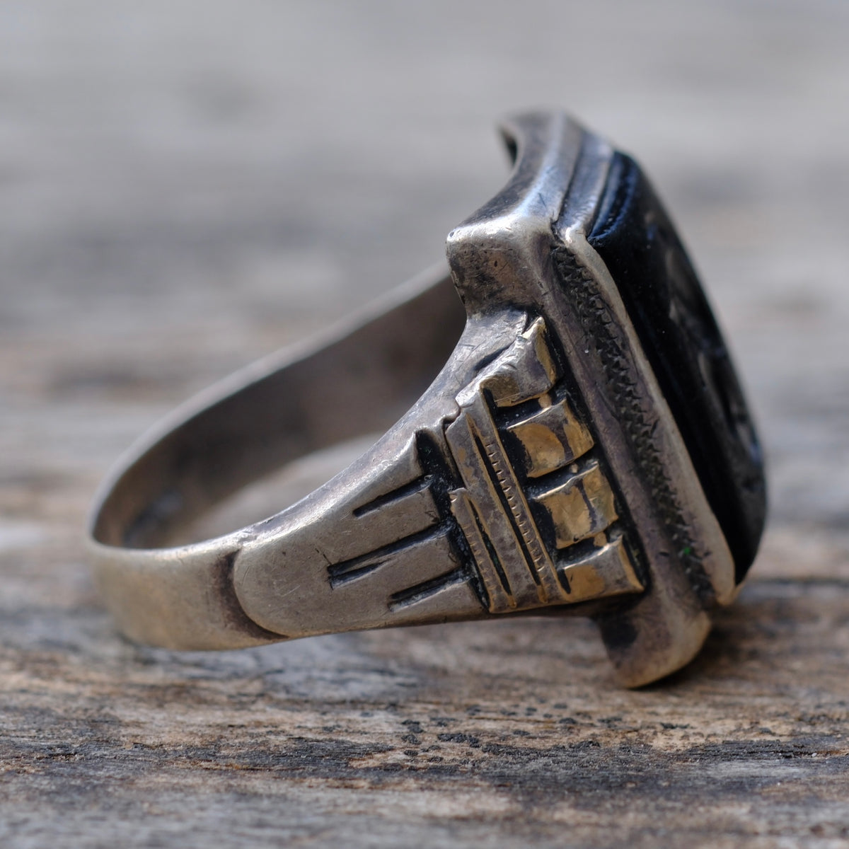 Vintage Sterling Centurion Signet Ring 11
