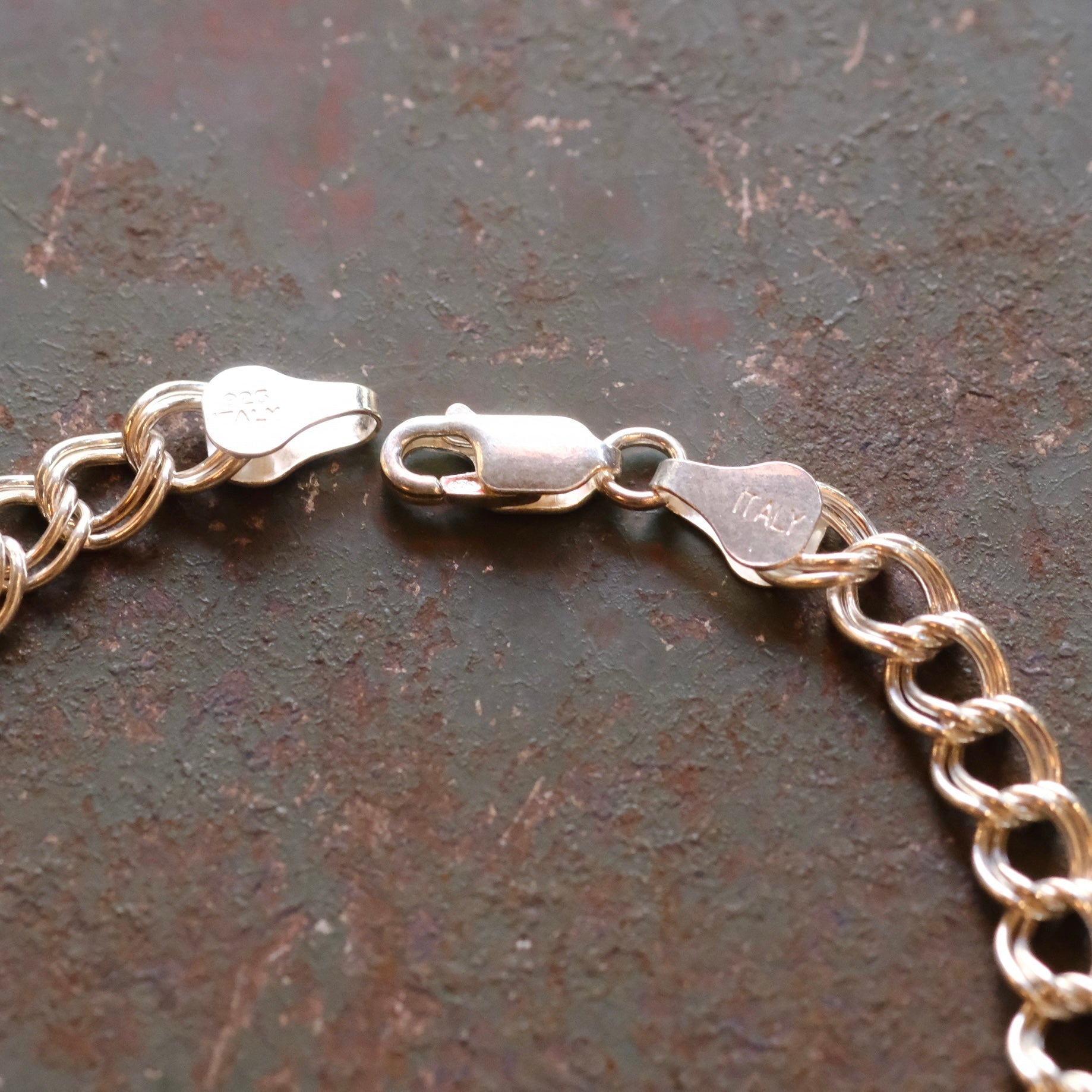 Vintage Sterling Double Curb Chain Bracelet