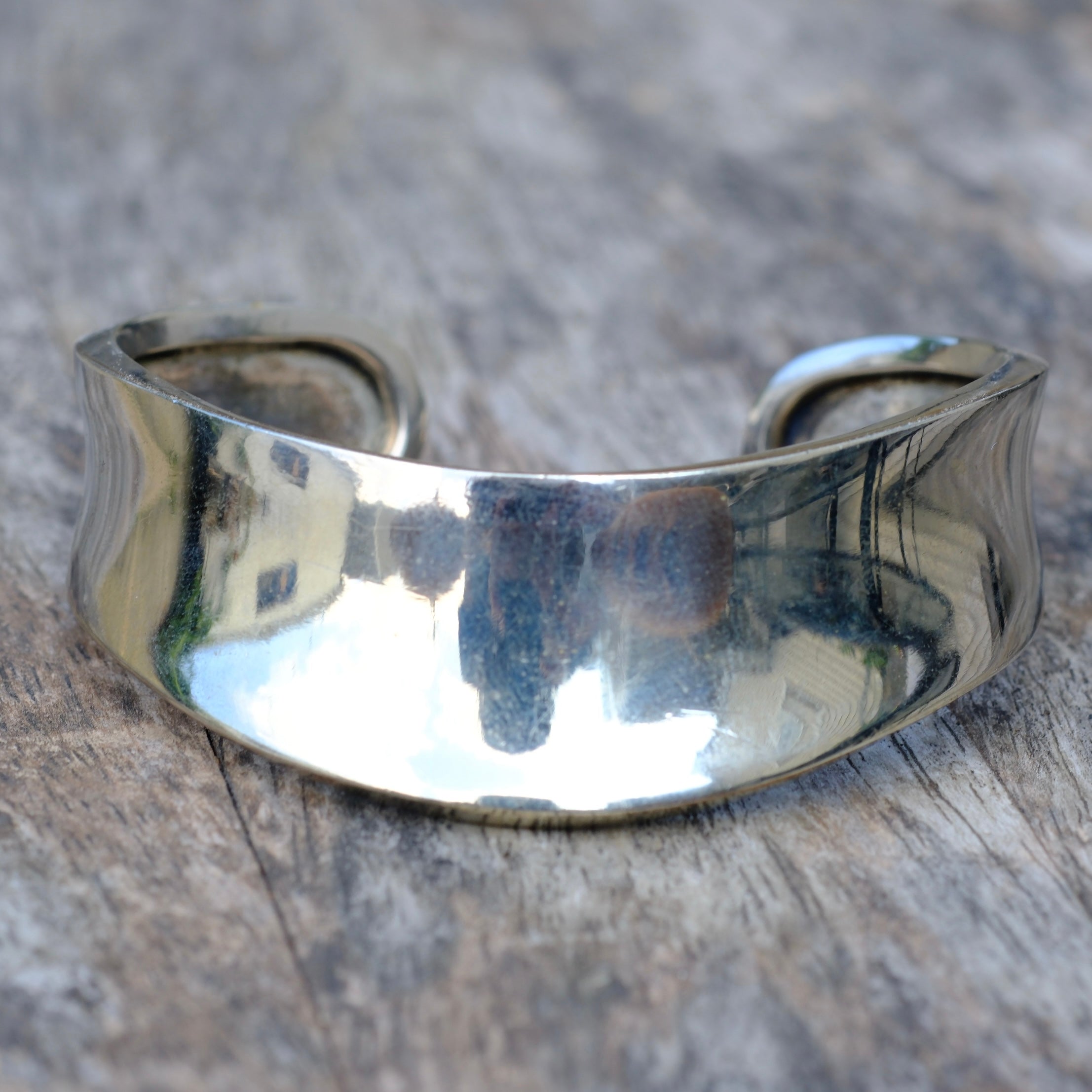 Vintage Sterling Silver Wide Cuff Bracelet