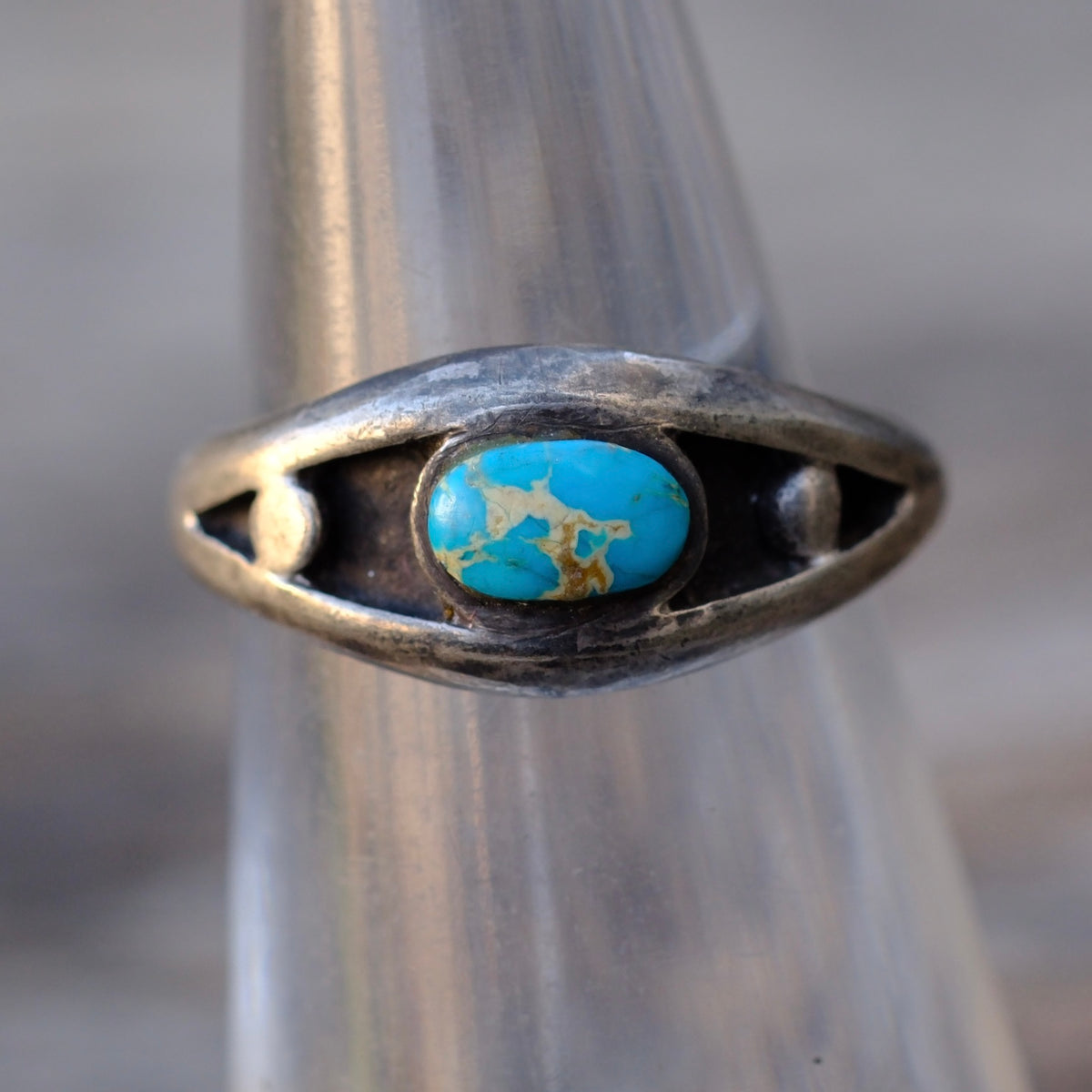 Vintage Sterling Turquoise Band 4.5