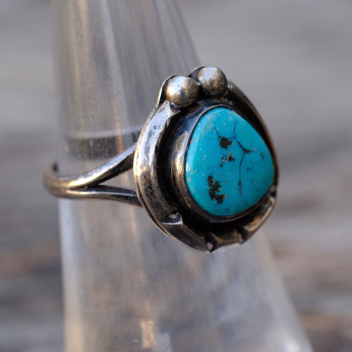 Vintage Sterling Turquoise Ring 6