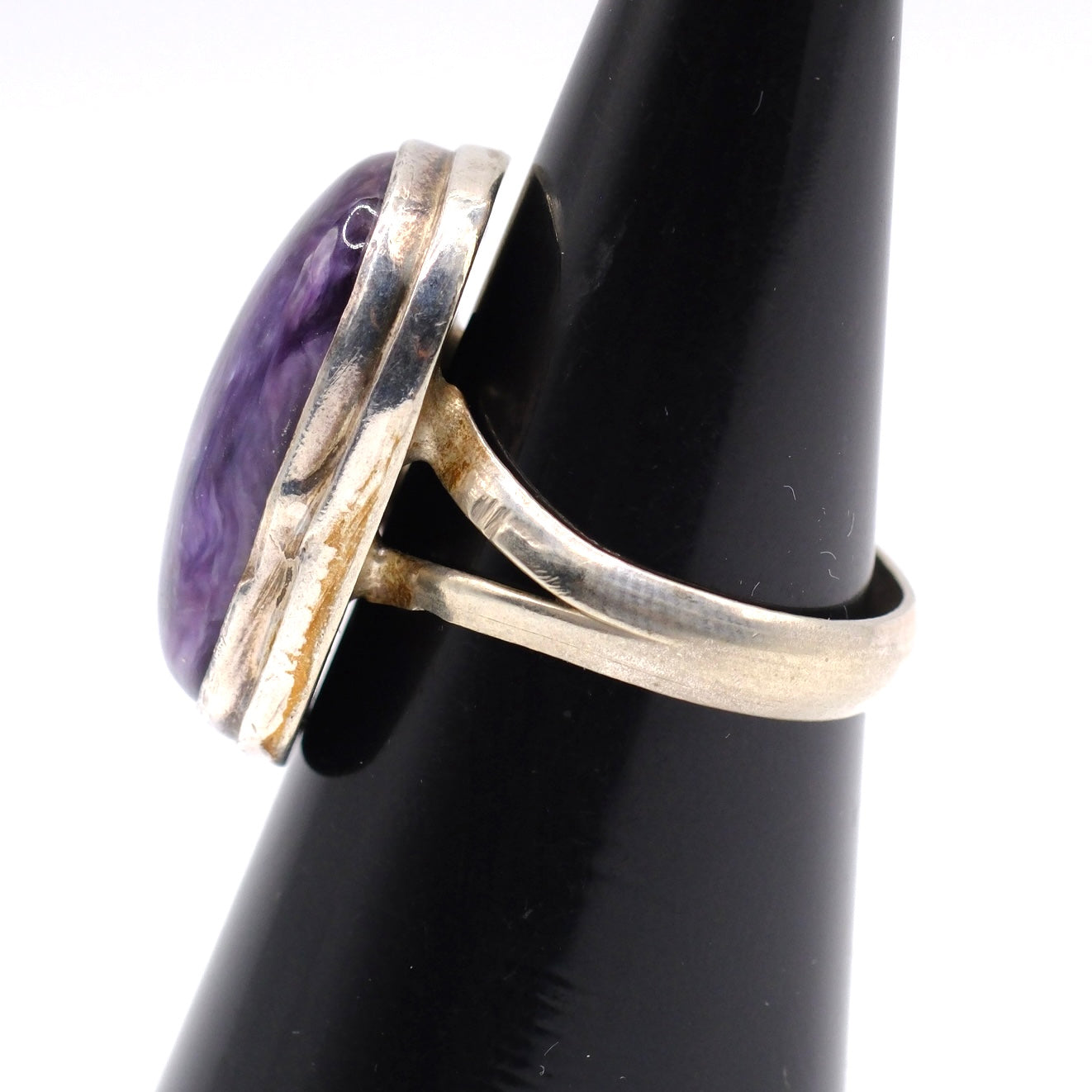 Vintage Sterling Charoite Ring 5.75