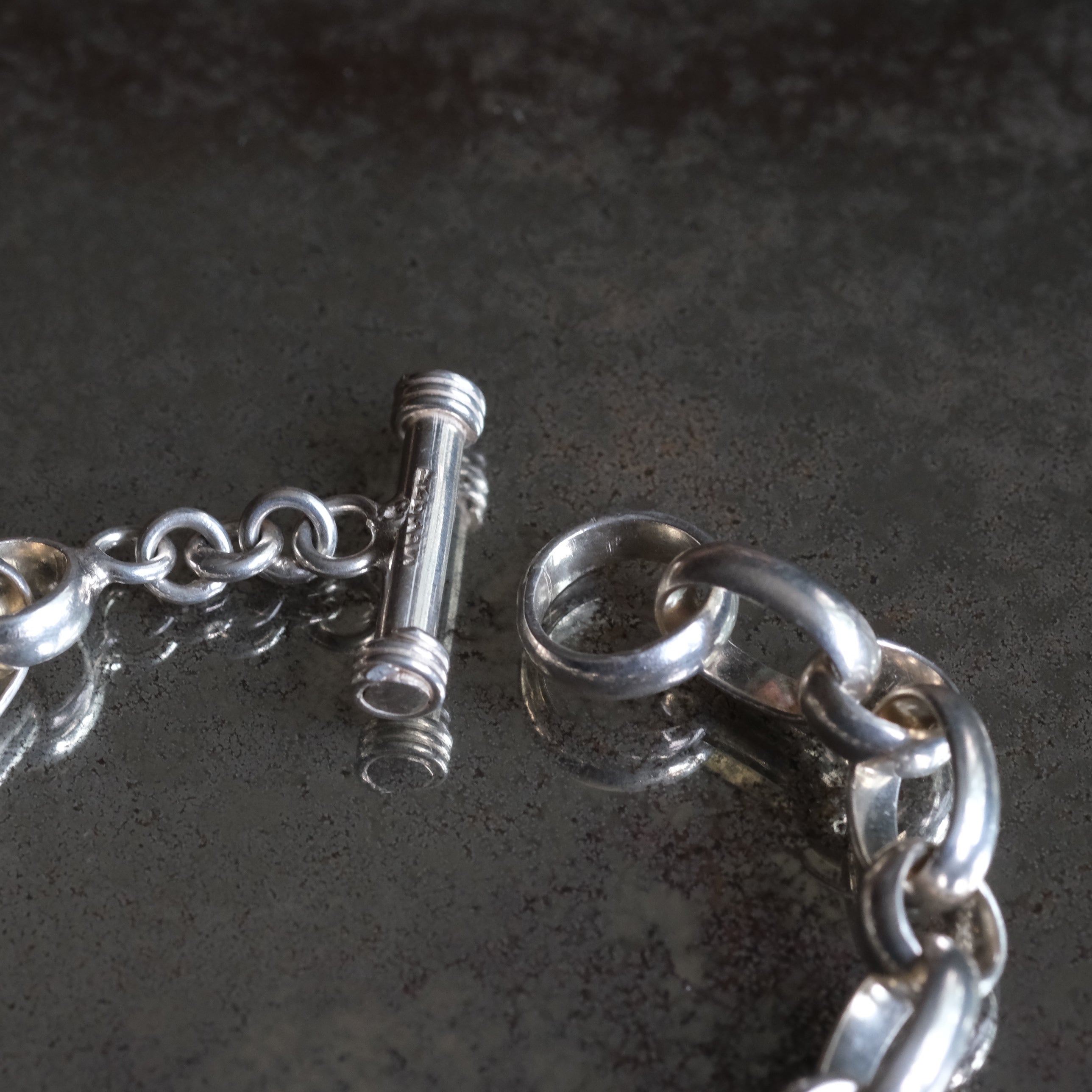 Vintage Sterling Silver Rolo Chain Bracelet 8"