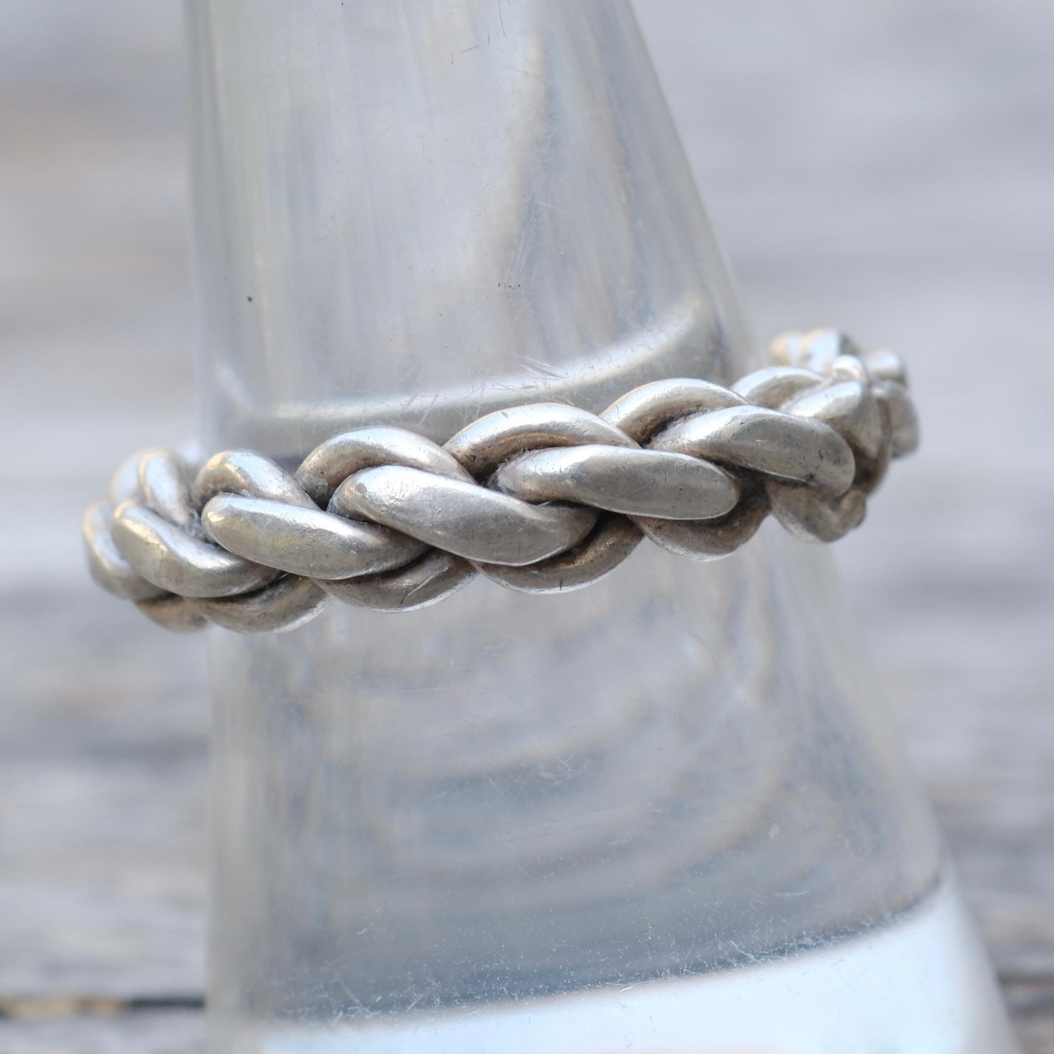 Vintage Sterling Silver Braided Ring 9