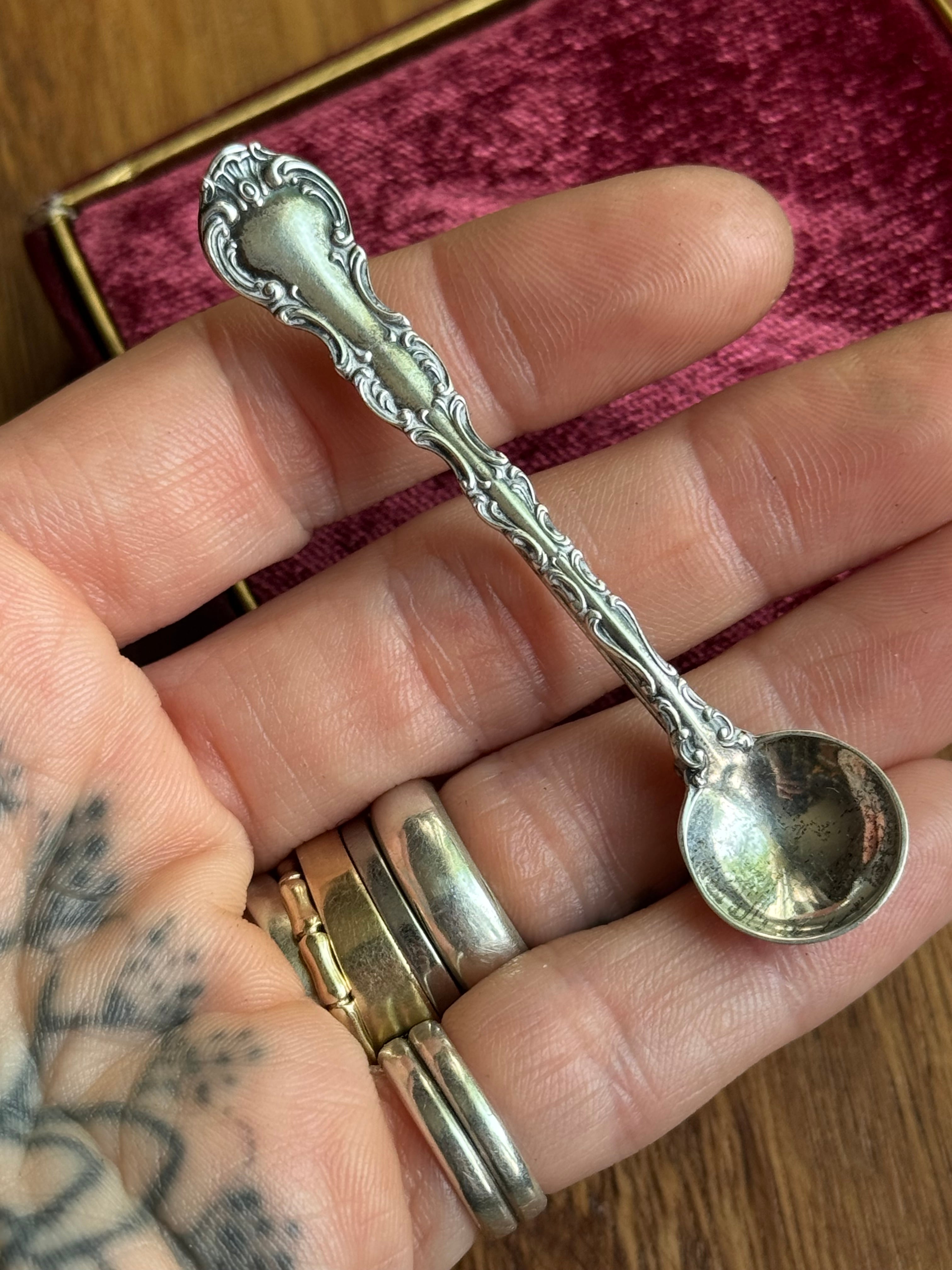 Vintage Sterling Silver Filigree Spoon Pin