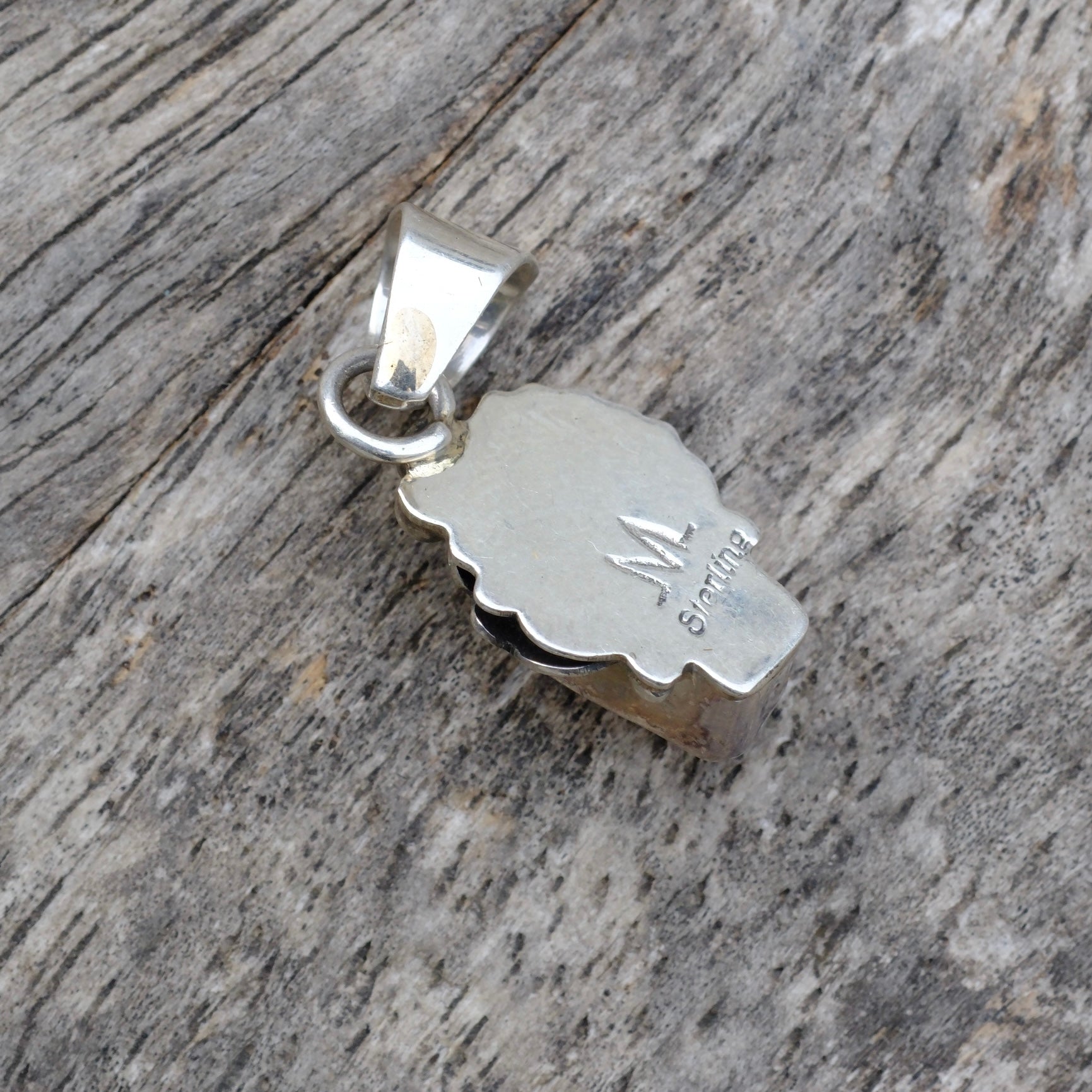 Vintage Sterling Coral Feather Pendant