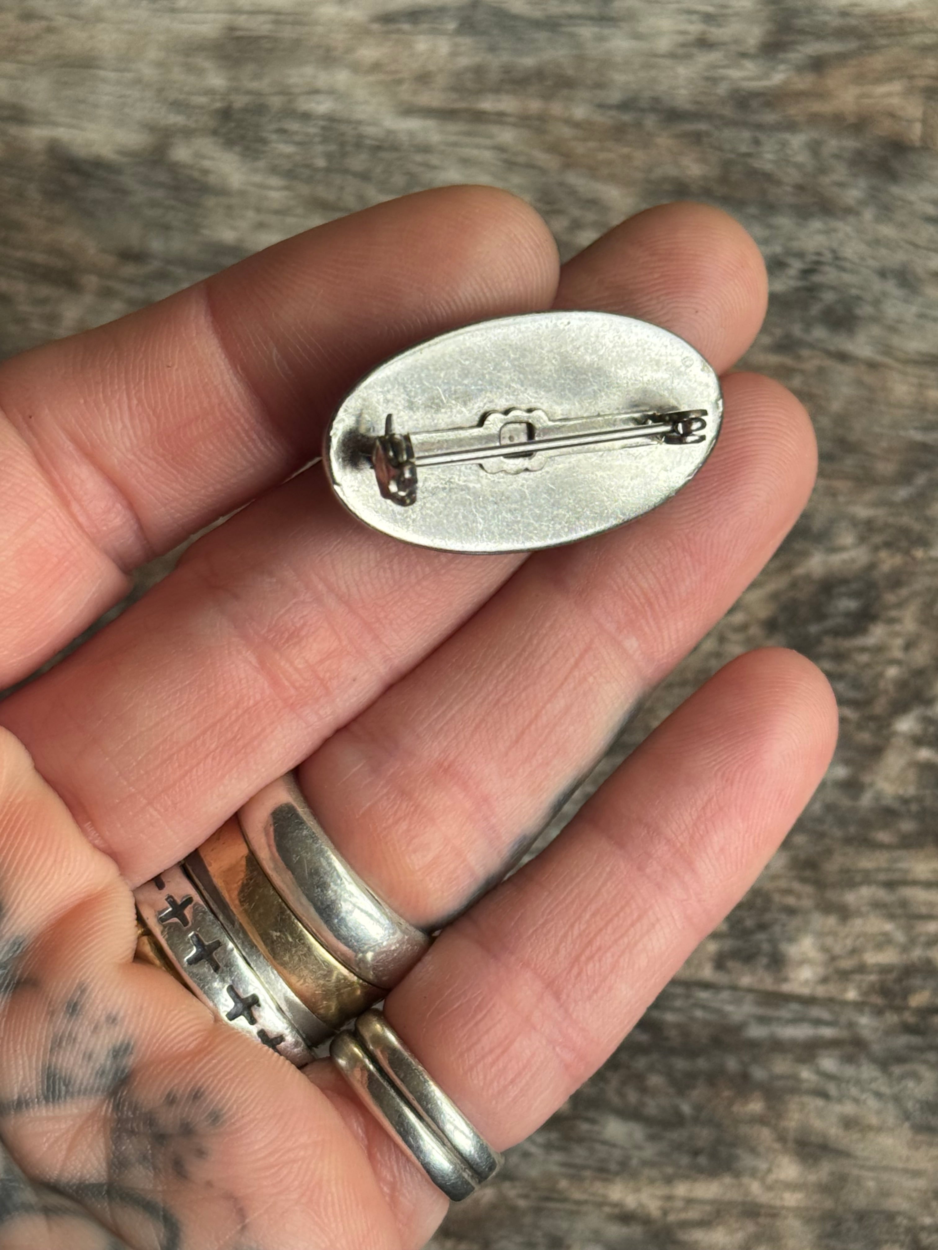 Vintage Sterling Silver Butterfly Wing Palm Tree Pin