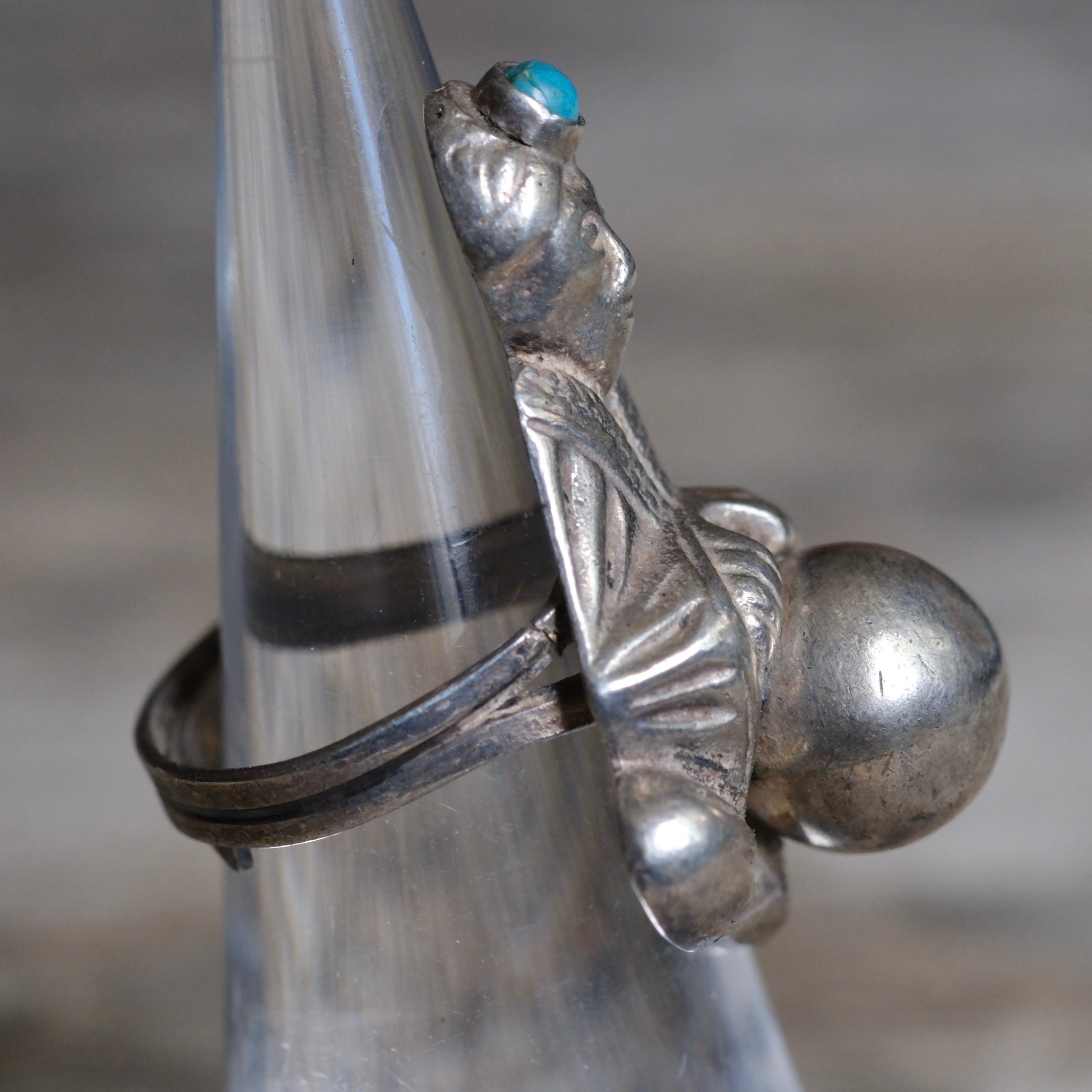 Vintage Sterling Turquoise Sultan Ring 5