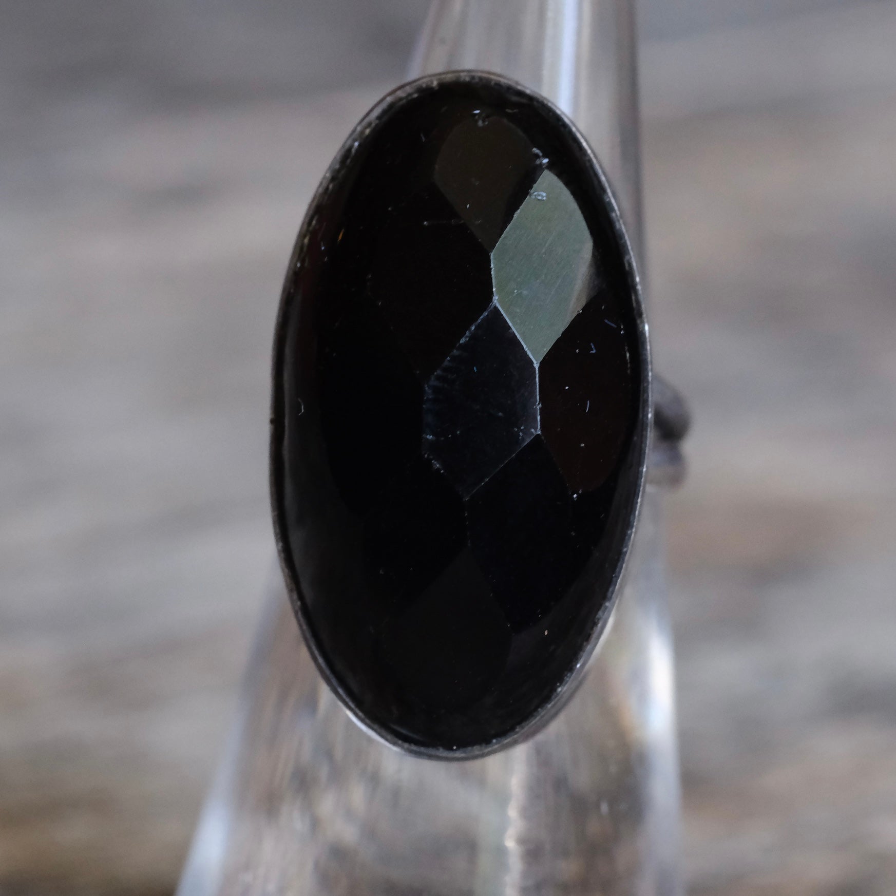 Vintage Sterling Faceted Stone Ring 4.75