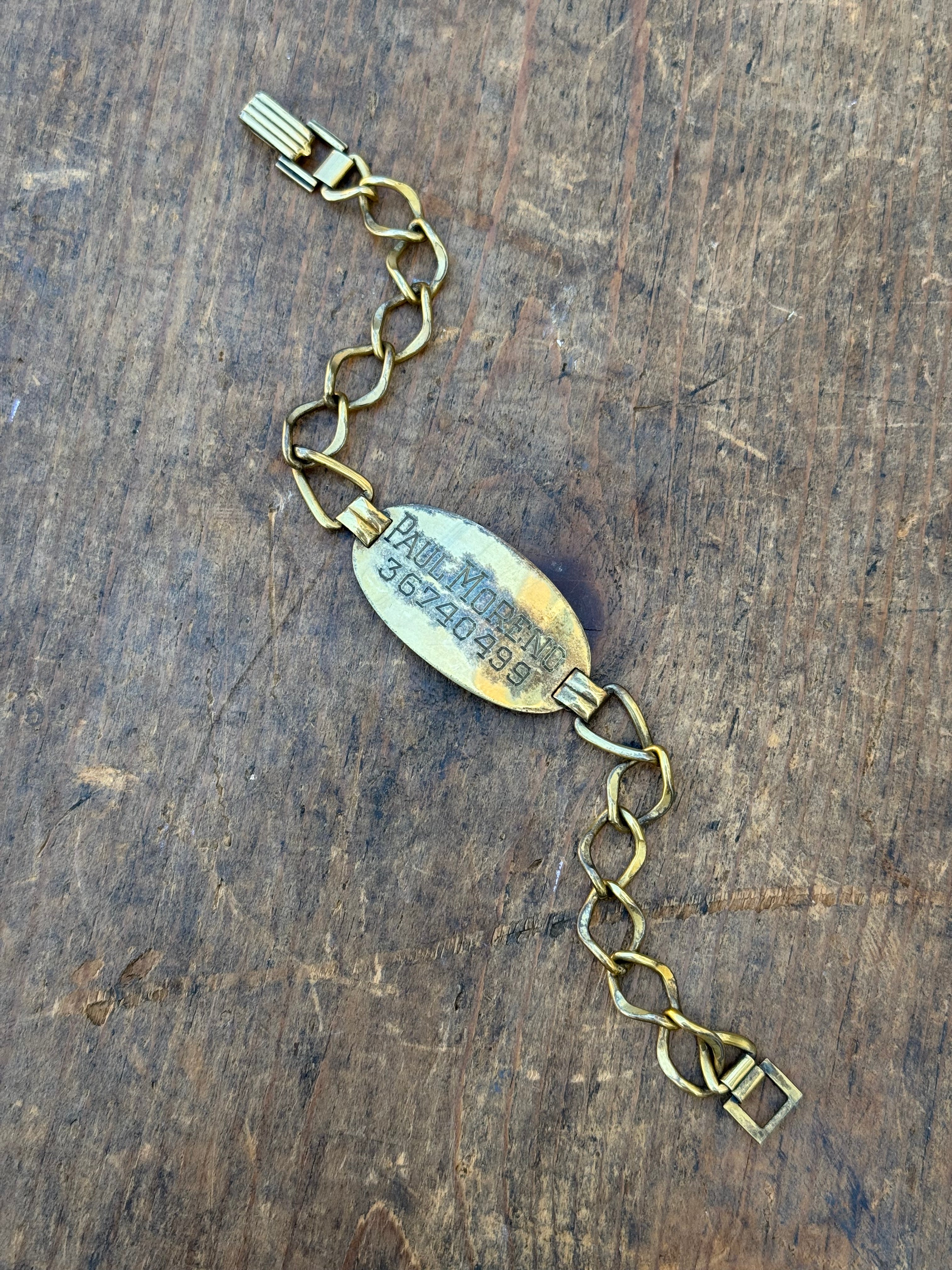Vintage Sterling Silver Gold Plated ID Bracelet 7.75"