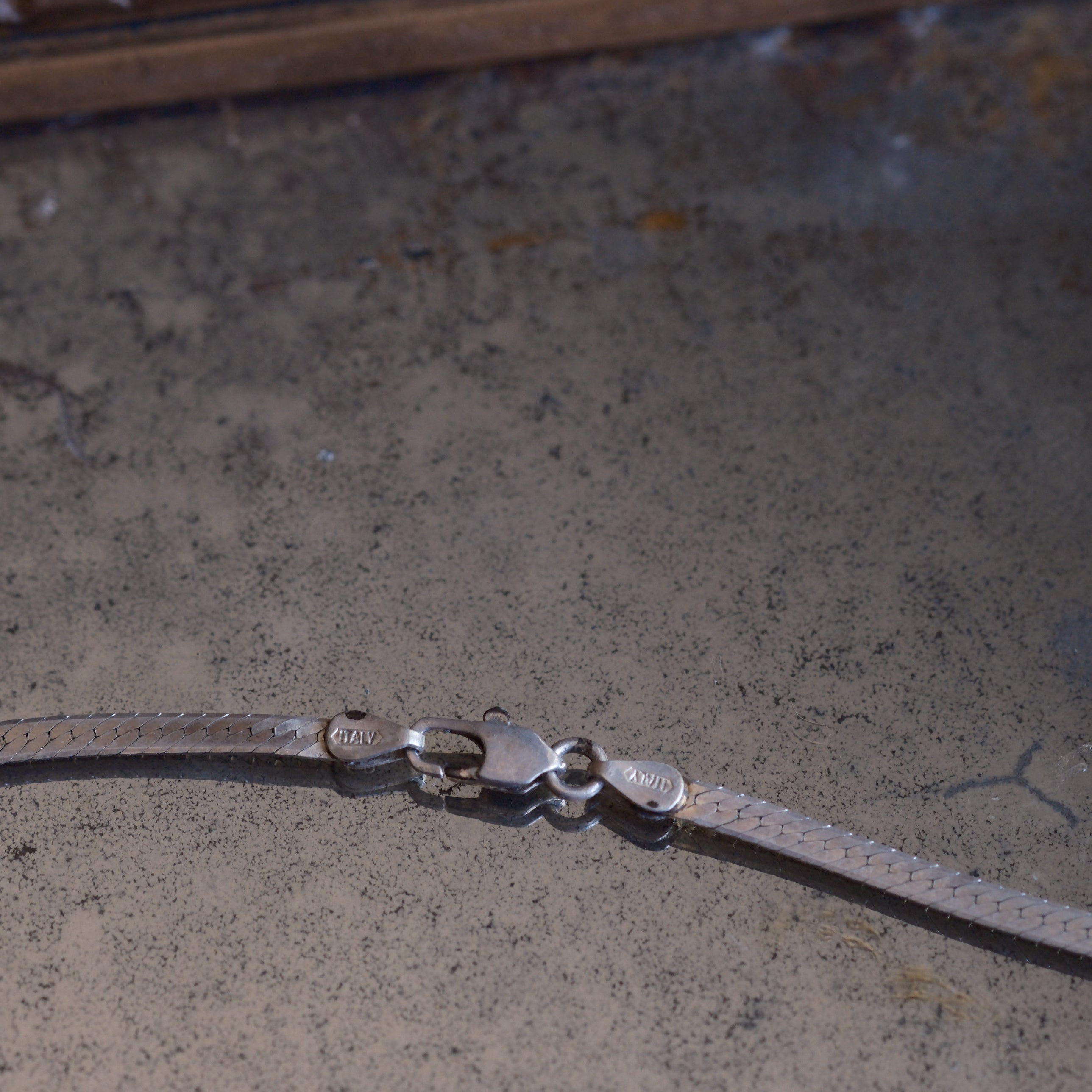Vintage Sterling Silver Herringbone Necklace 30"