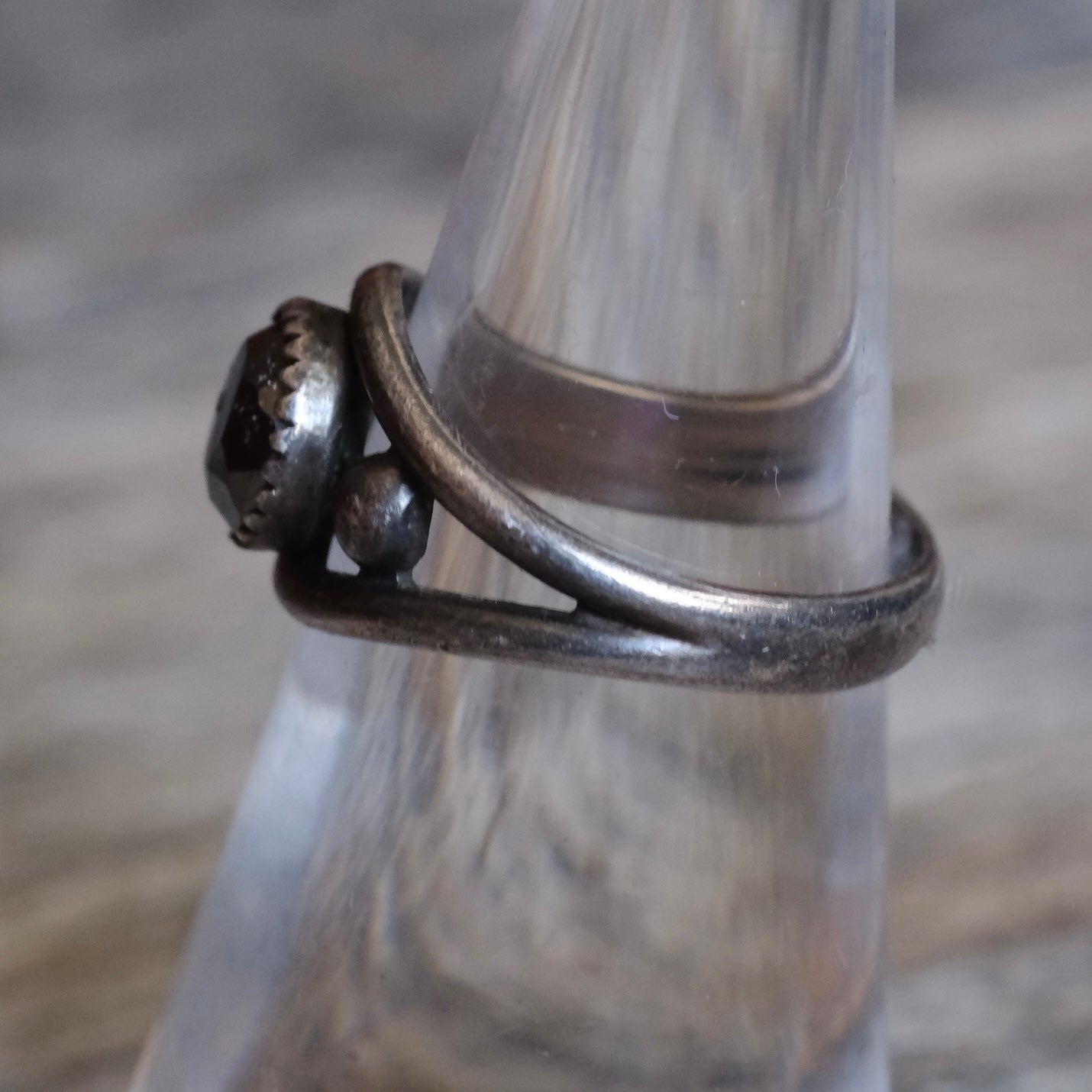 Vintage Sterling Hematite Ring 6.25