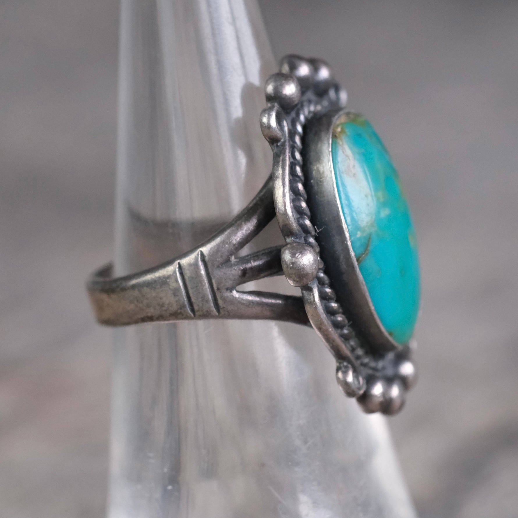 Vintage Sterling Turquoise Ring 5.75