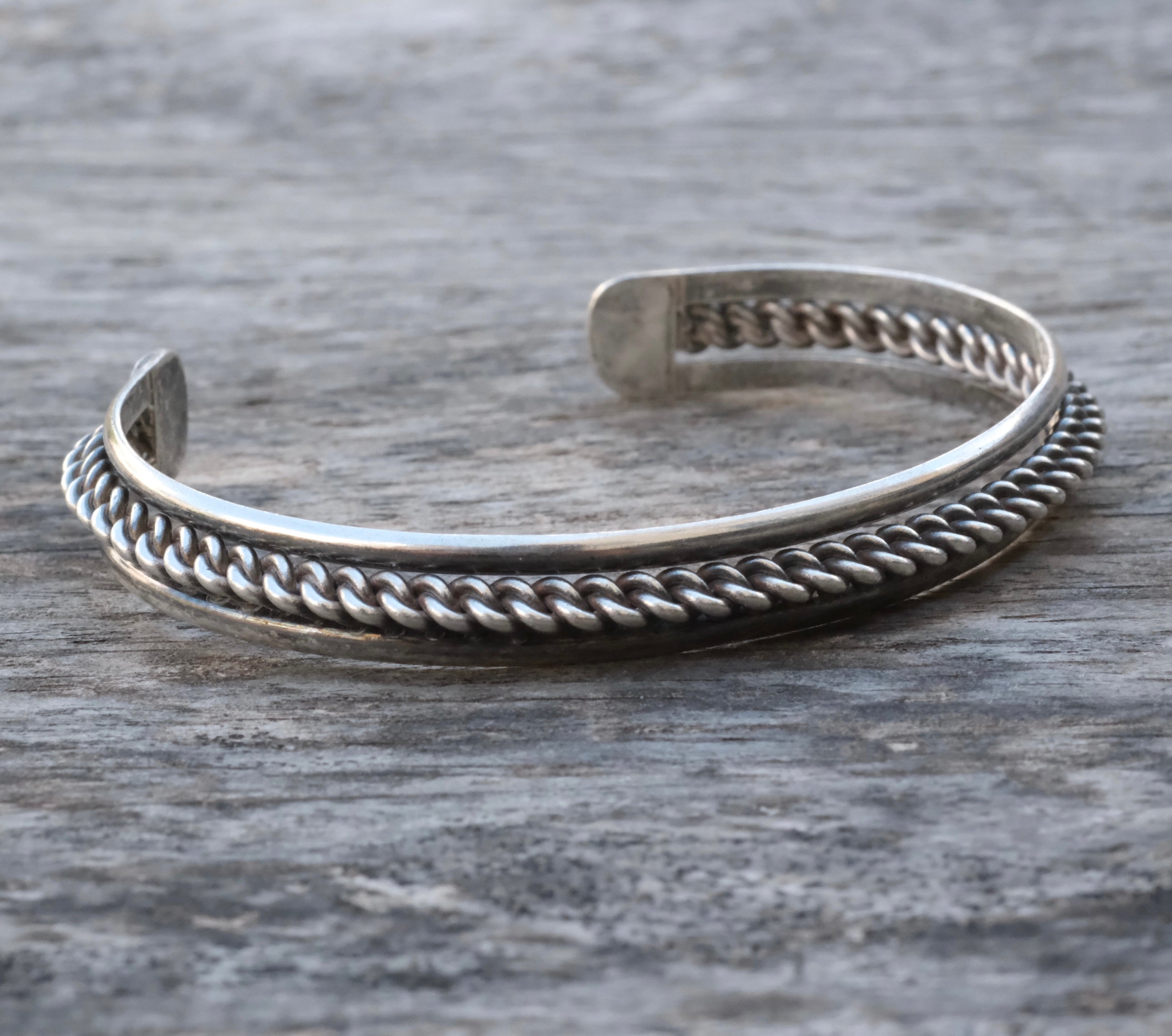 Vintage Sterling Silver Braided Cuff Bracelet