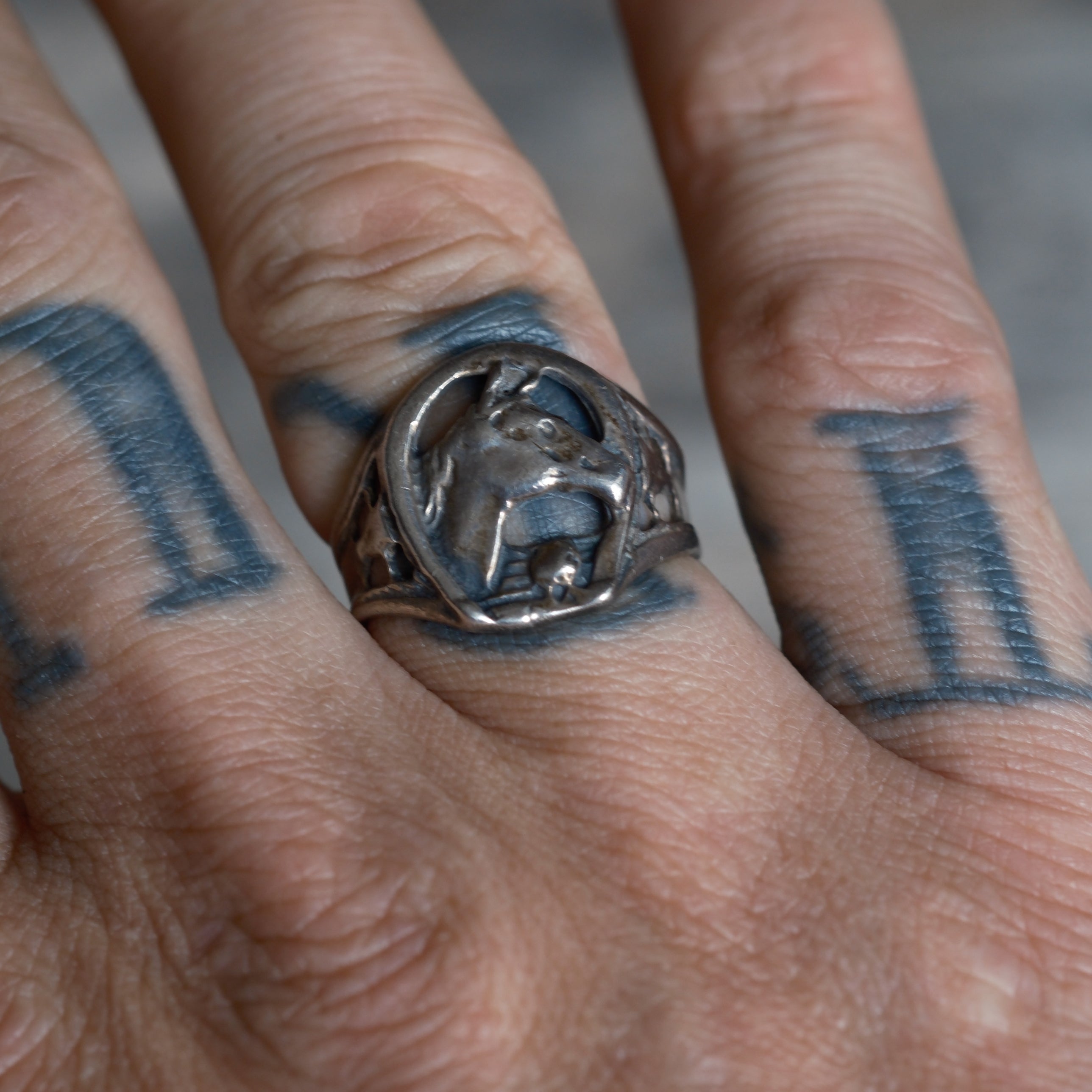 Vintage Sterling Lucky Horseshoe Ring 7.75