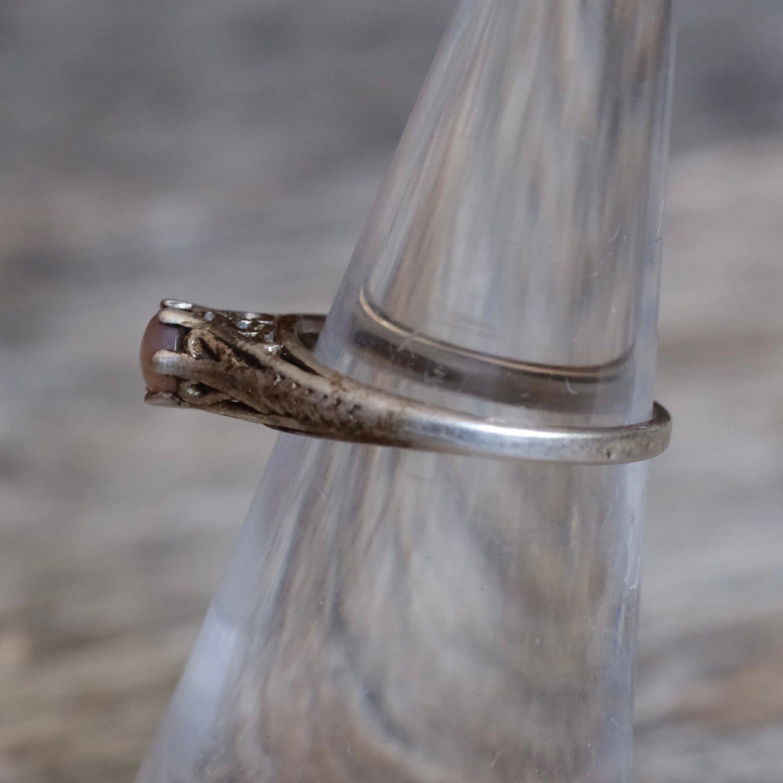 Vintage Sterling Moonstone Ring 4.75