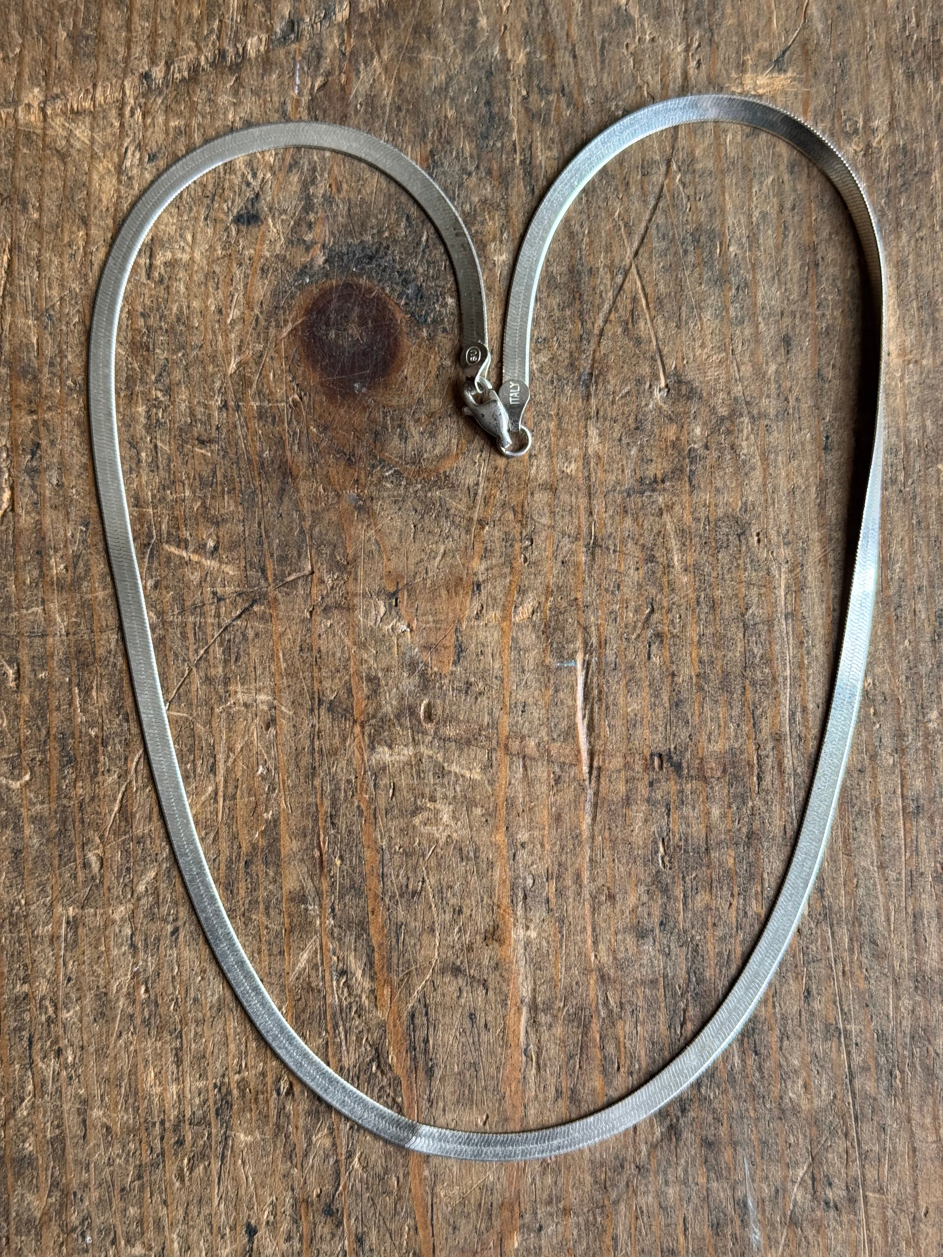 Vintage Sterling Silver 18” Herringbone Chain