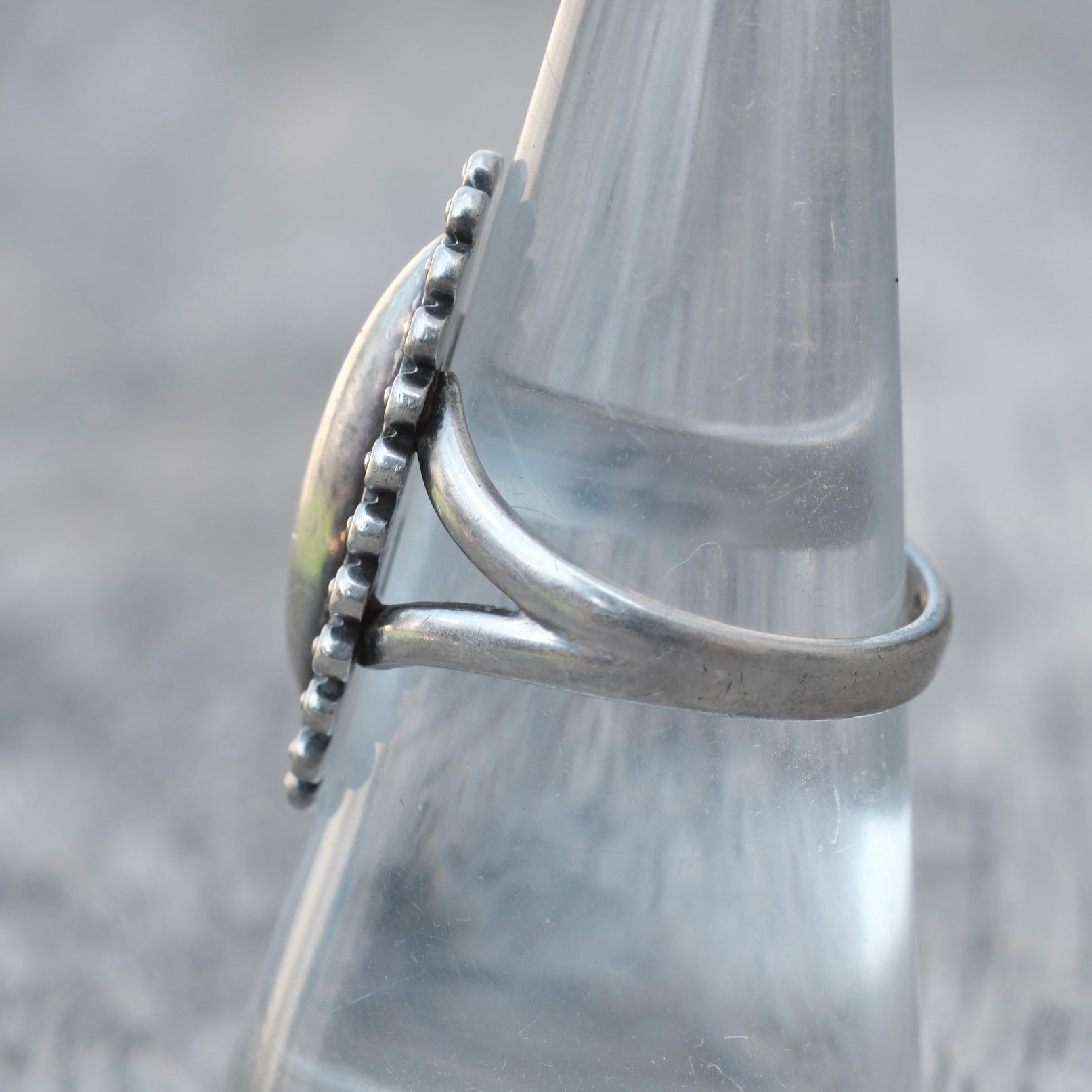 Vintage Sterling Silver Dotted Ring 7.75