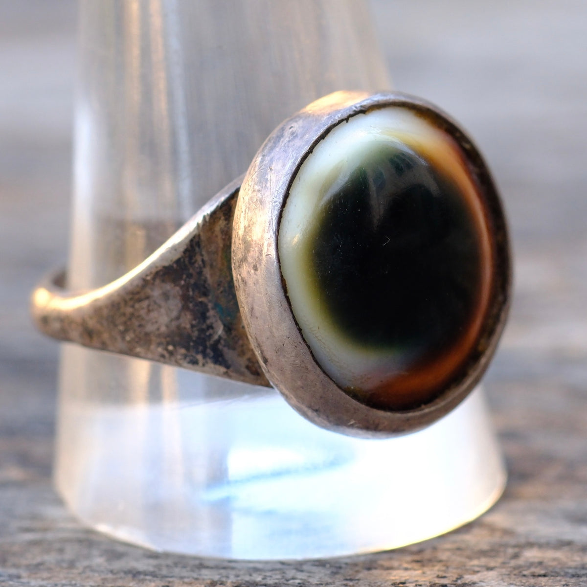 Vintage Sterling Shell Ring 12
