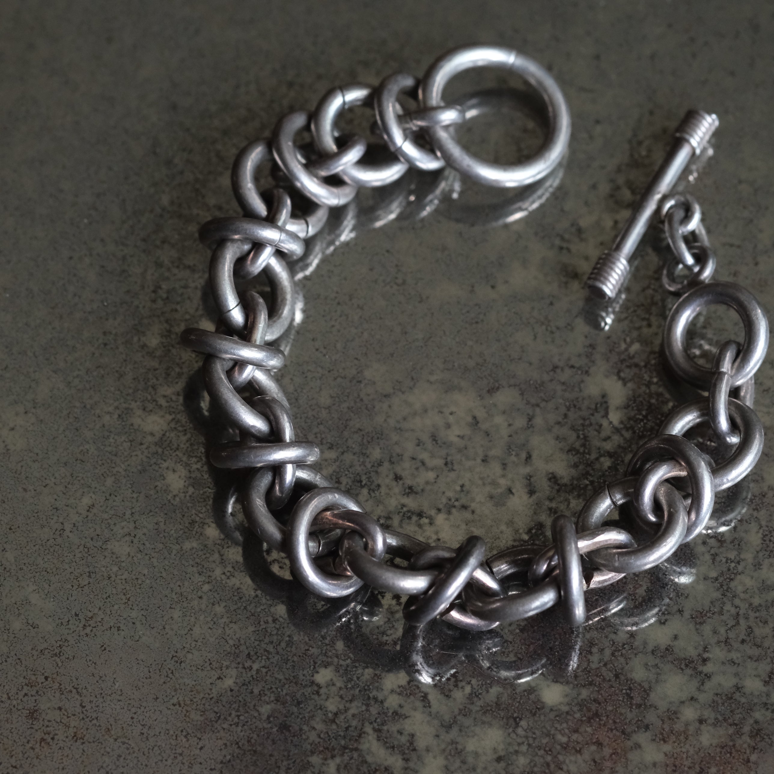 Vintage Sterling Silver Fancy Link Chain Bracelet 8"