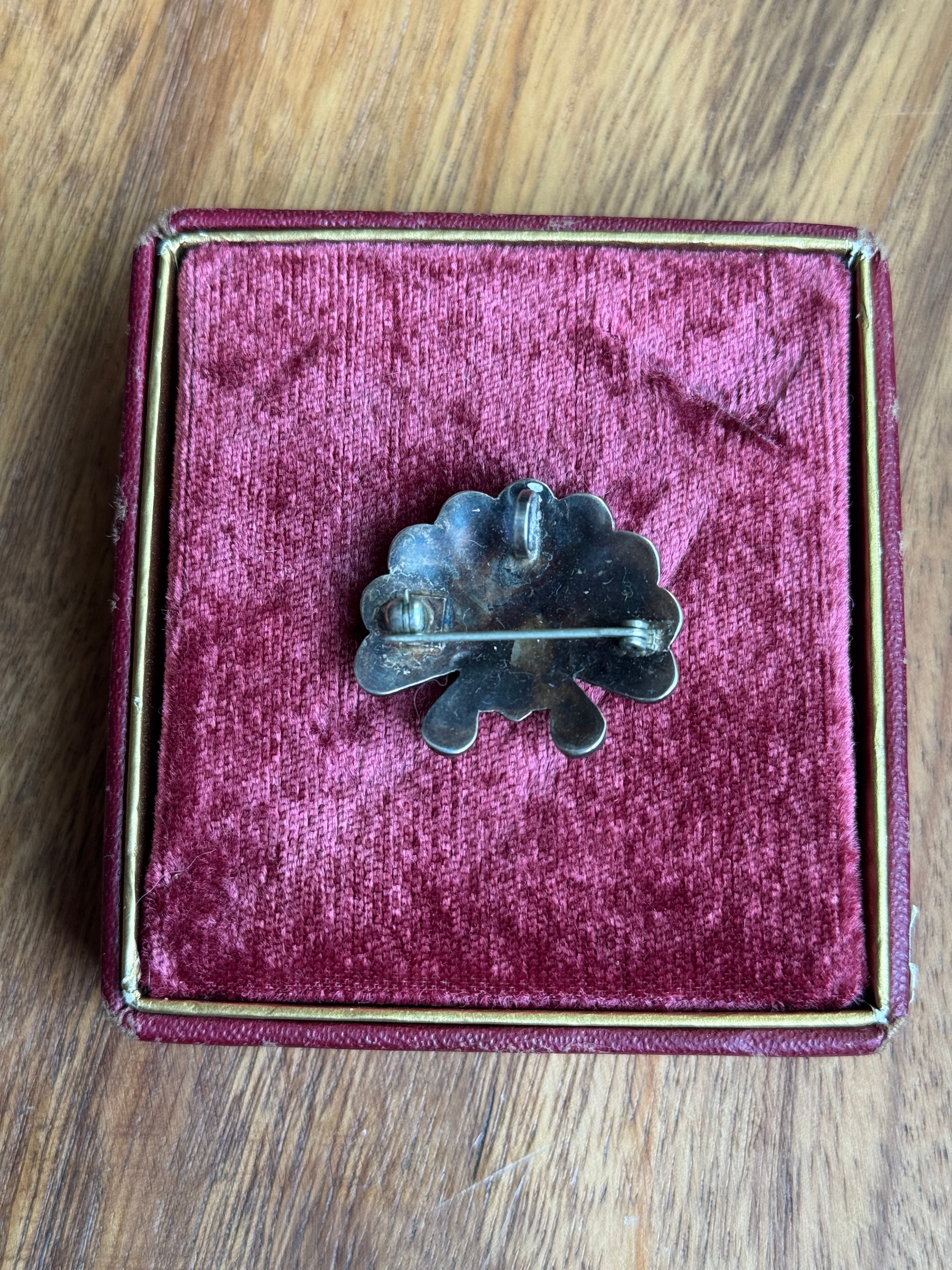Vintage Sterling Silver Multistone Inlay Warbonnet Pin/Pendant