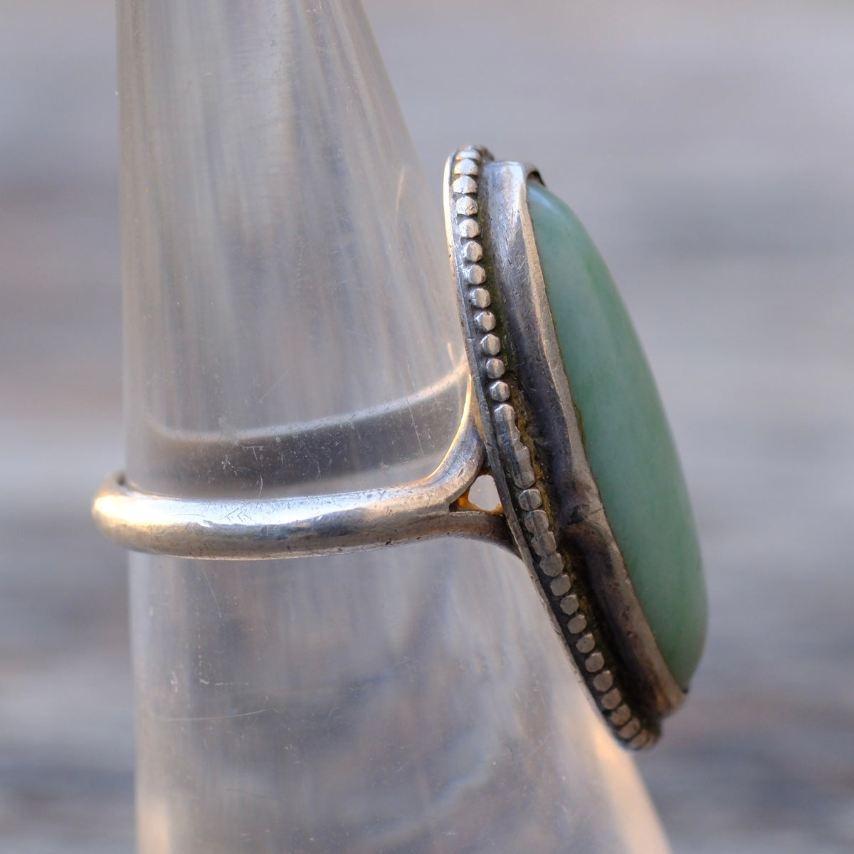 Vintage Sterling Turquoise Roper Ring 6