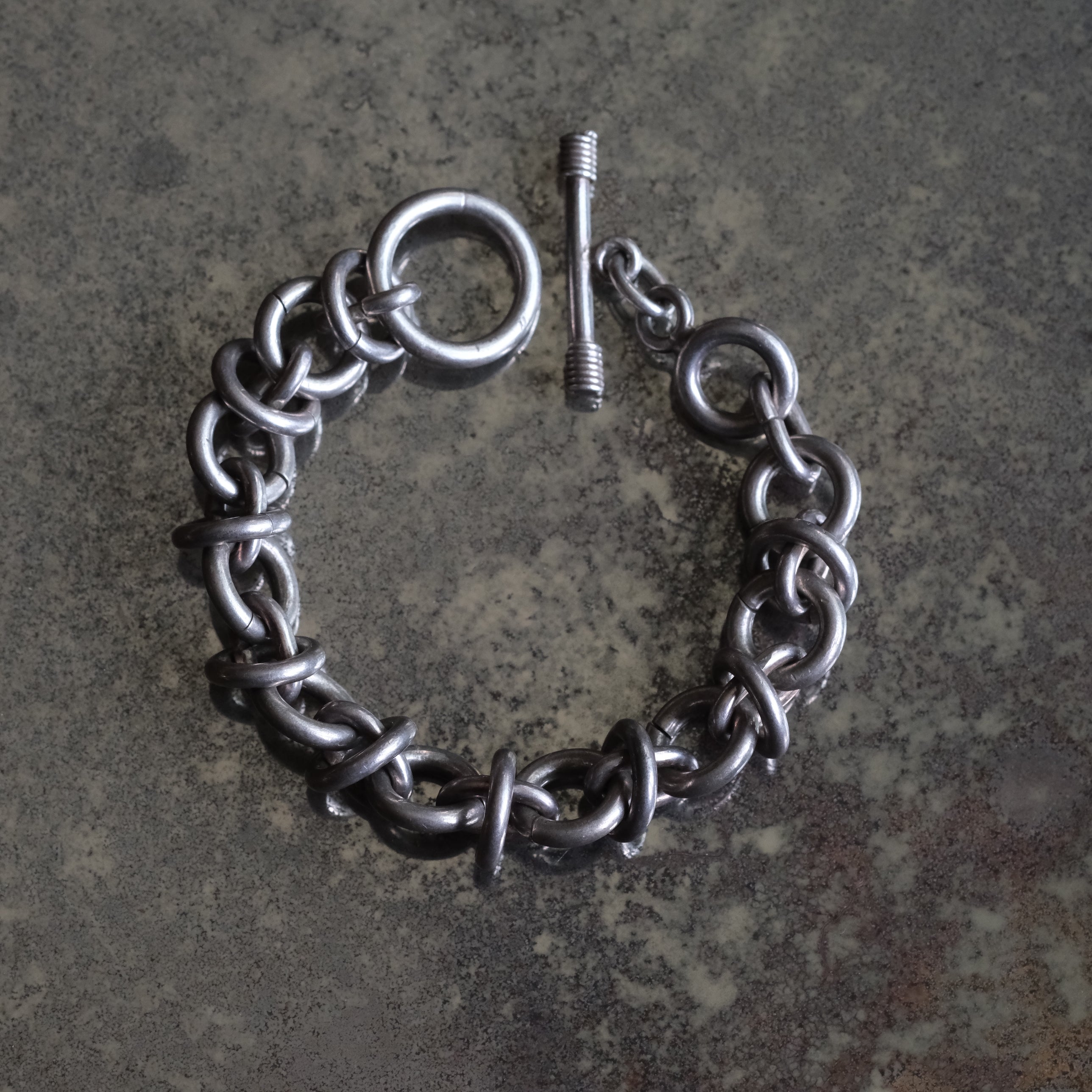 Vintage Sterling Silver Fancy Link Chain Bracelet 8"