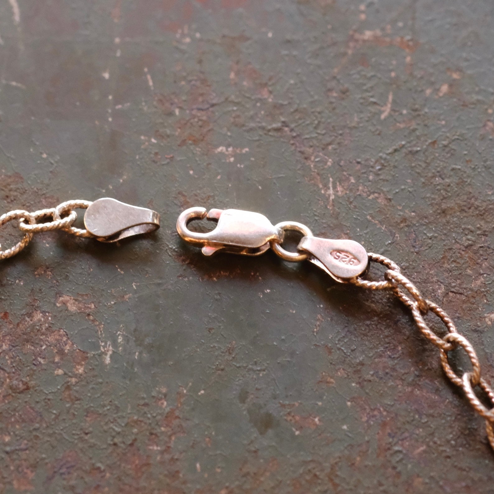 Vintage Sterling Textured Link Chain Bracelet