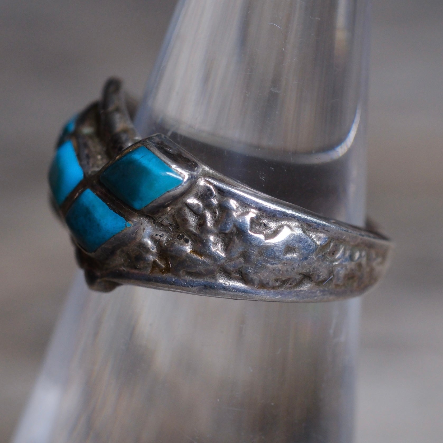 Vintage Sterling 5-Stone Turquoise Band Ring 5.75