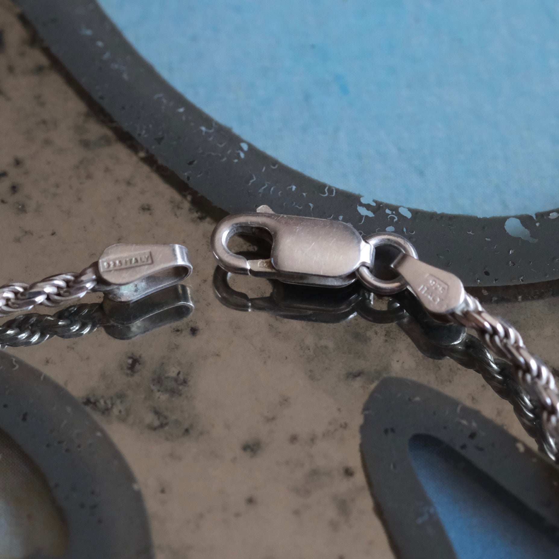 Vintage Sterling Twisted Chain Bracelet 7"