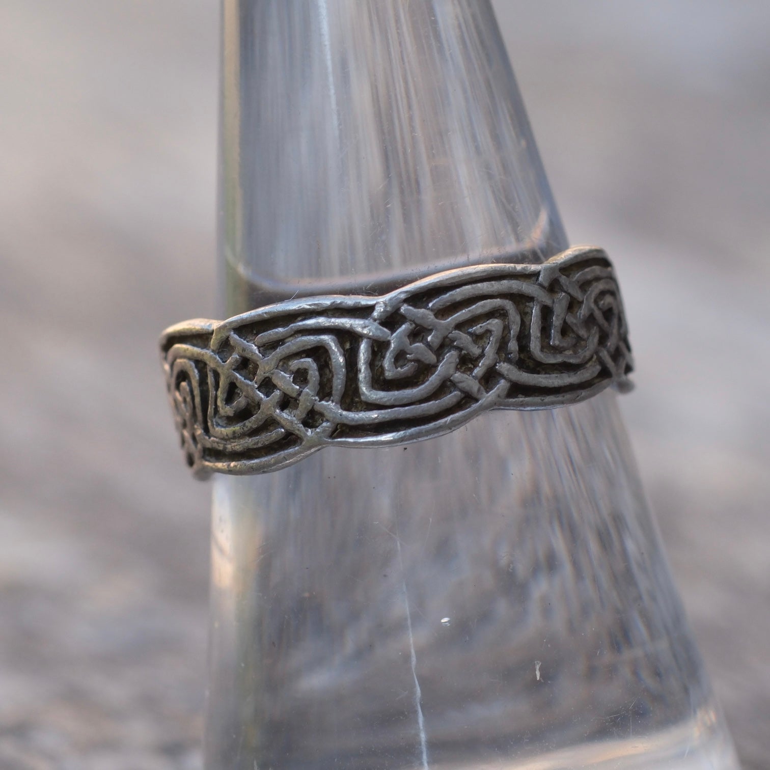 Vintage Sterling Silver Celtic Band Ring 7.75