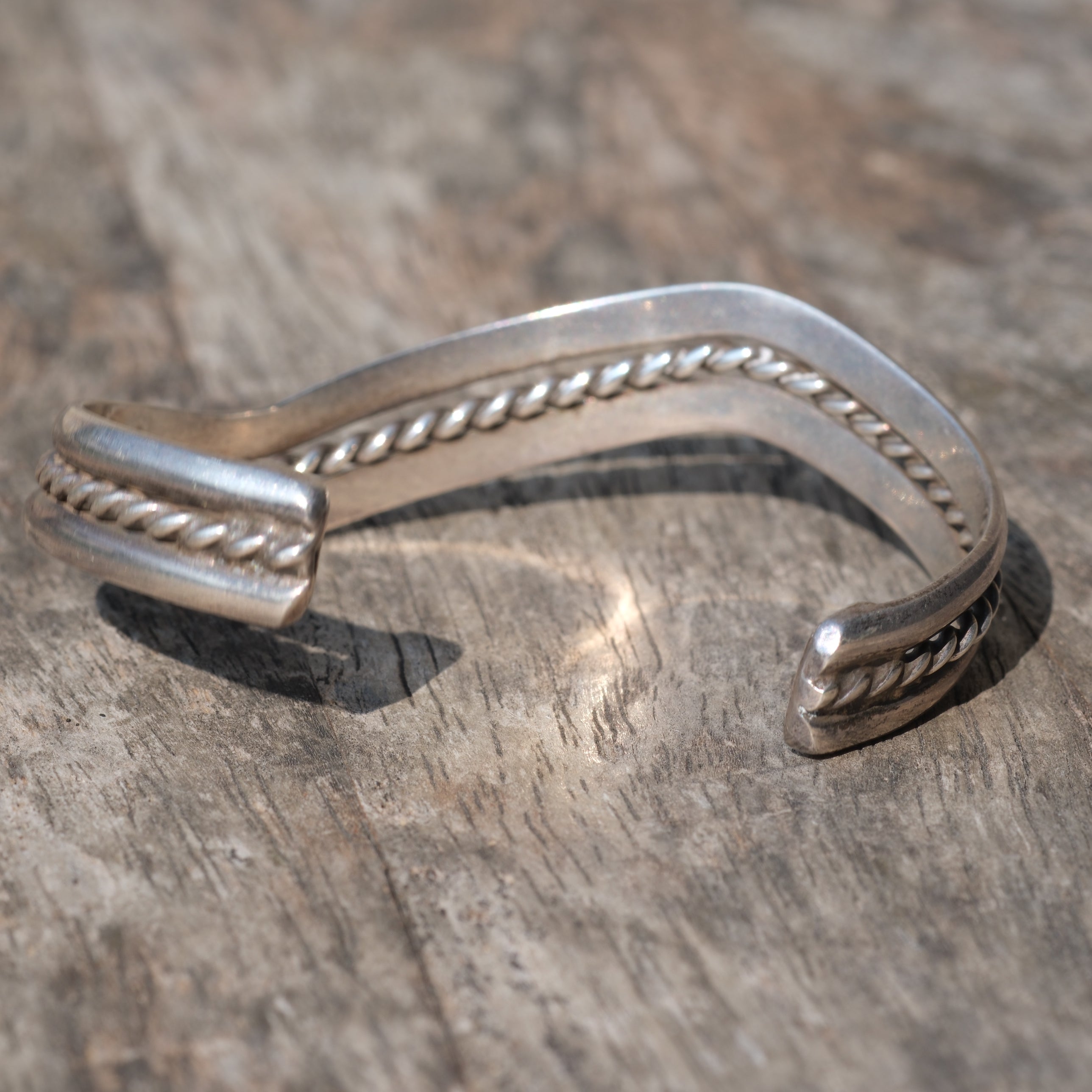 Vintage Sterling Silver Roped Wave Cuff