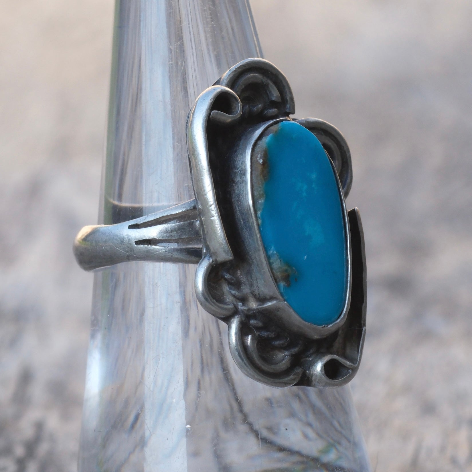 Vintage Sterling Turquoise Ring 6
