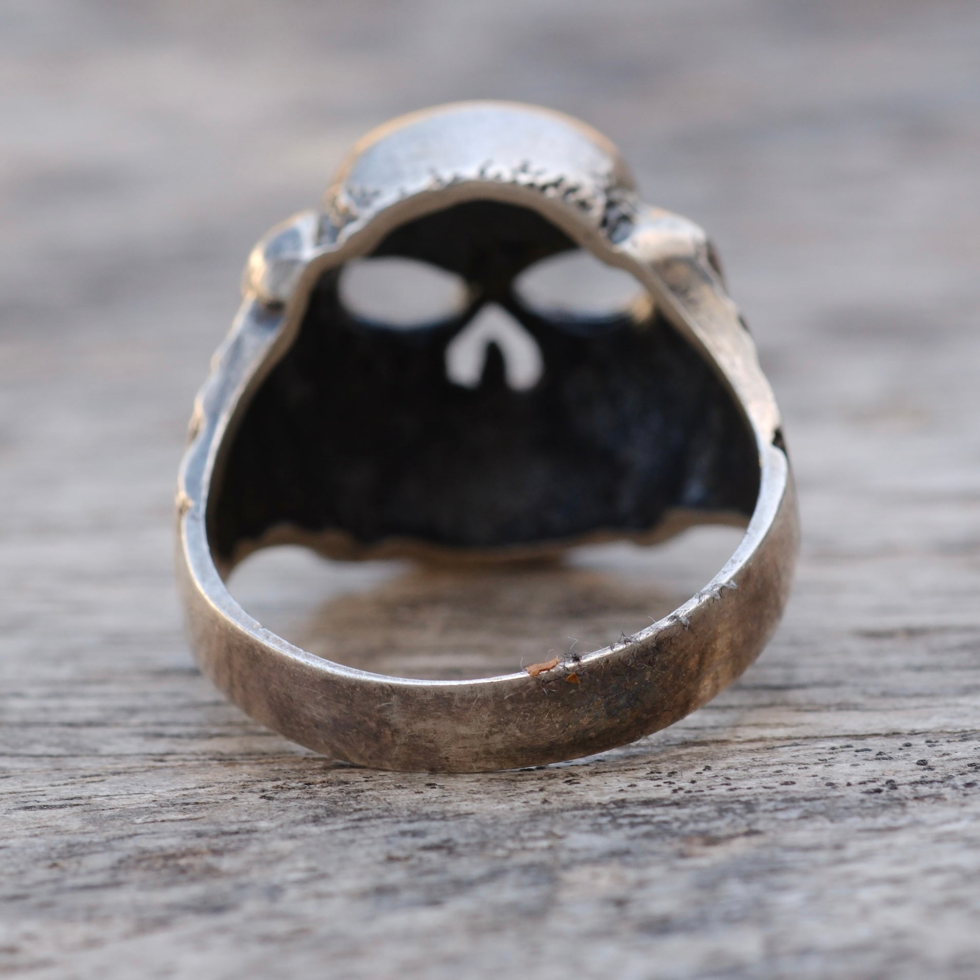 Vintage Sterling Silver Skull Ring 12.5
