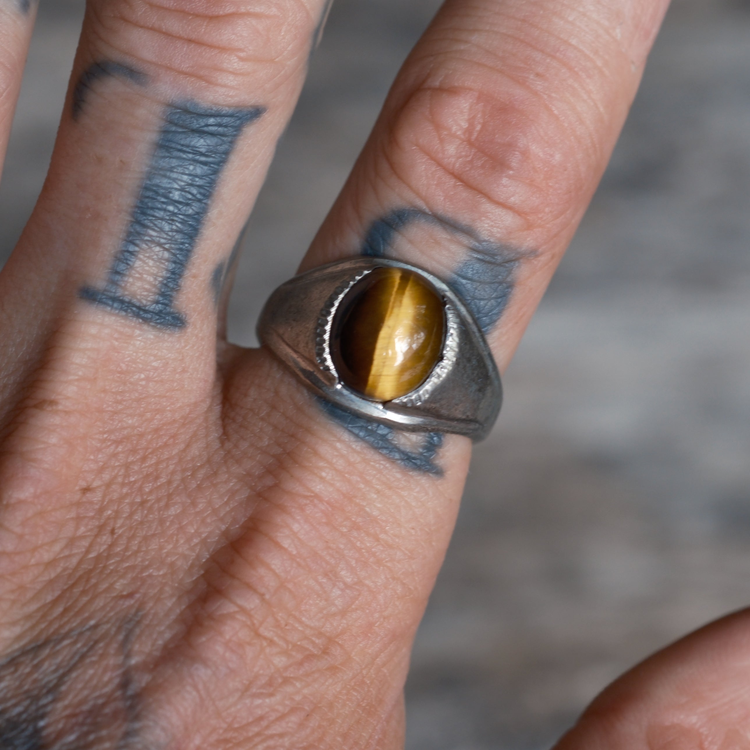 Vintage Sterling Tigers Eye Ring 11
