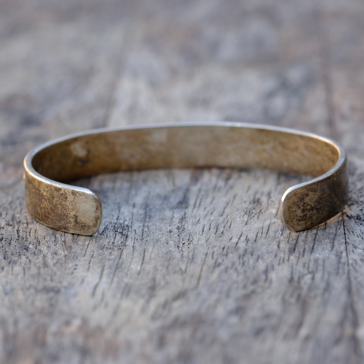 Vintage Sterling Silver Stamped Wave Cuff Bracelet