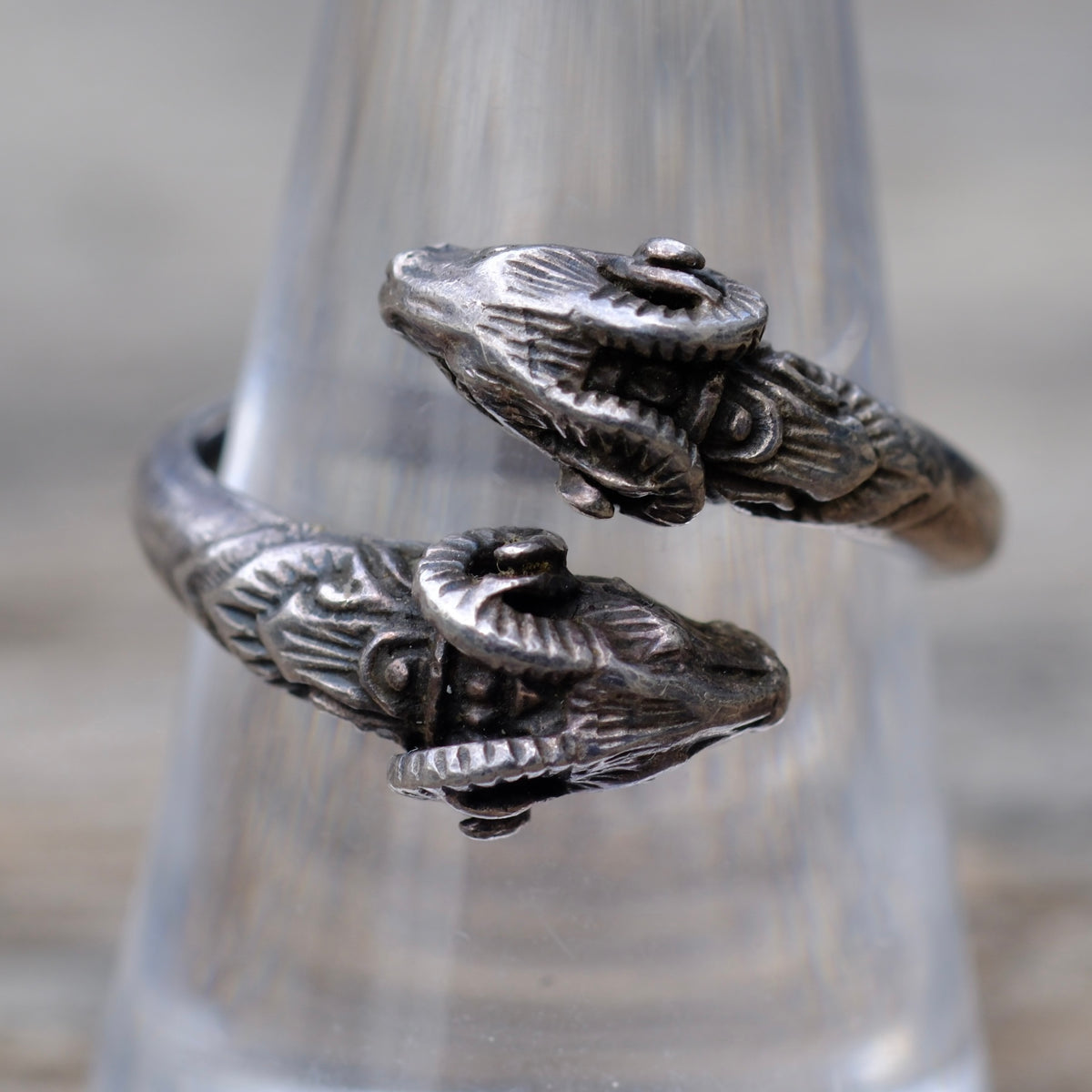 Vintage Sterling Silver Dragon Ring 8.25