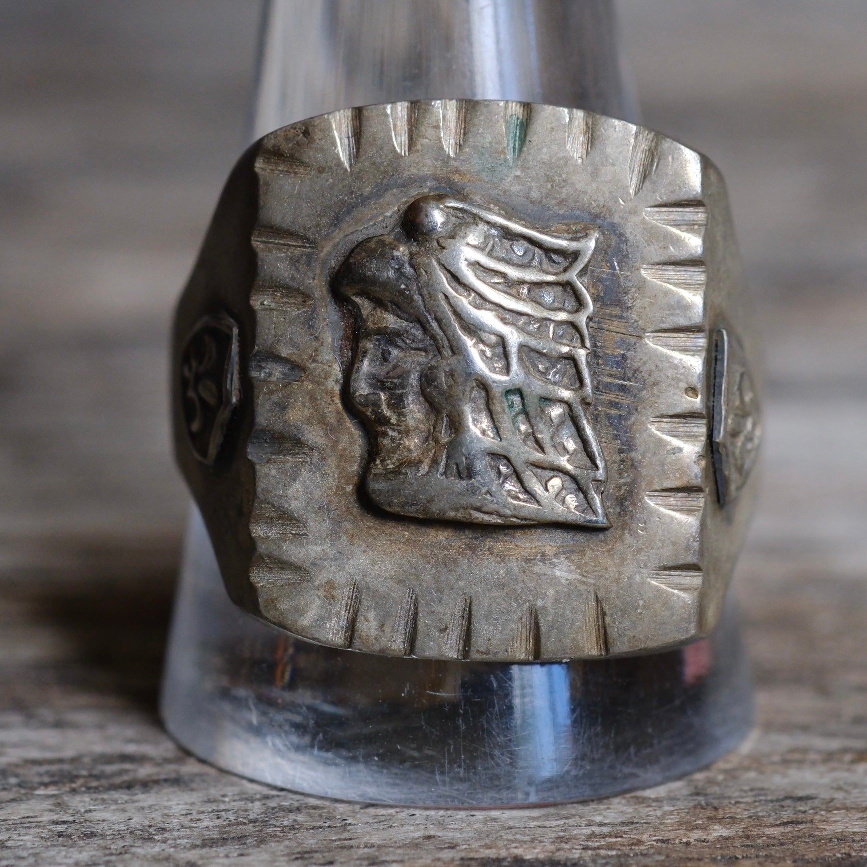 Vintage Mexican Biker Souvenir Aztec Warrior Ring 13