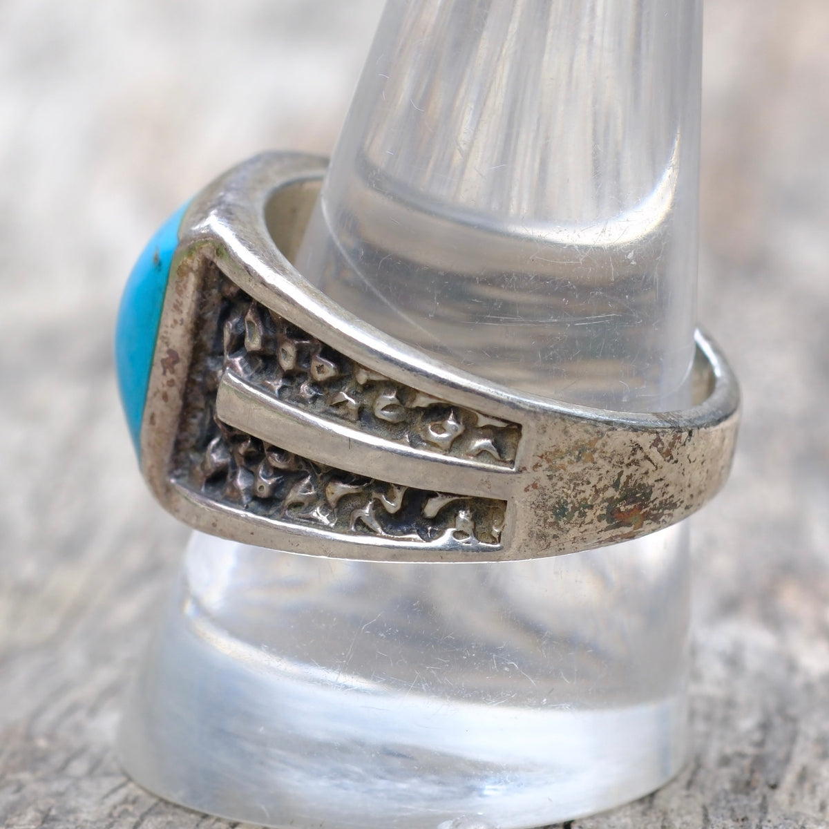 Vintage Sterling Turquoise Ring 10.75