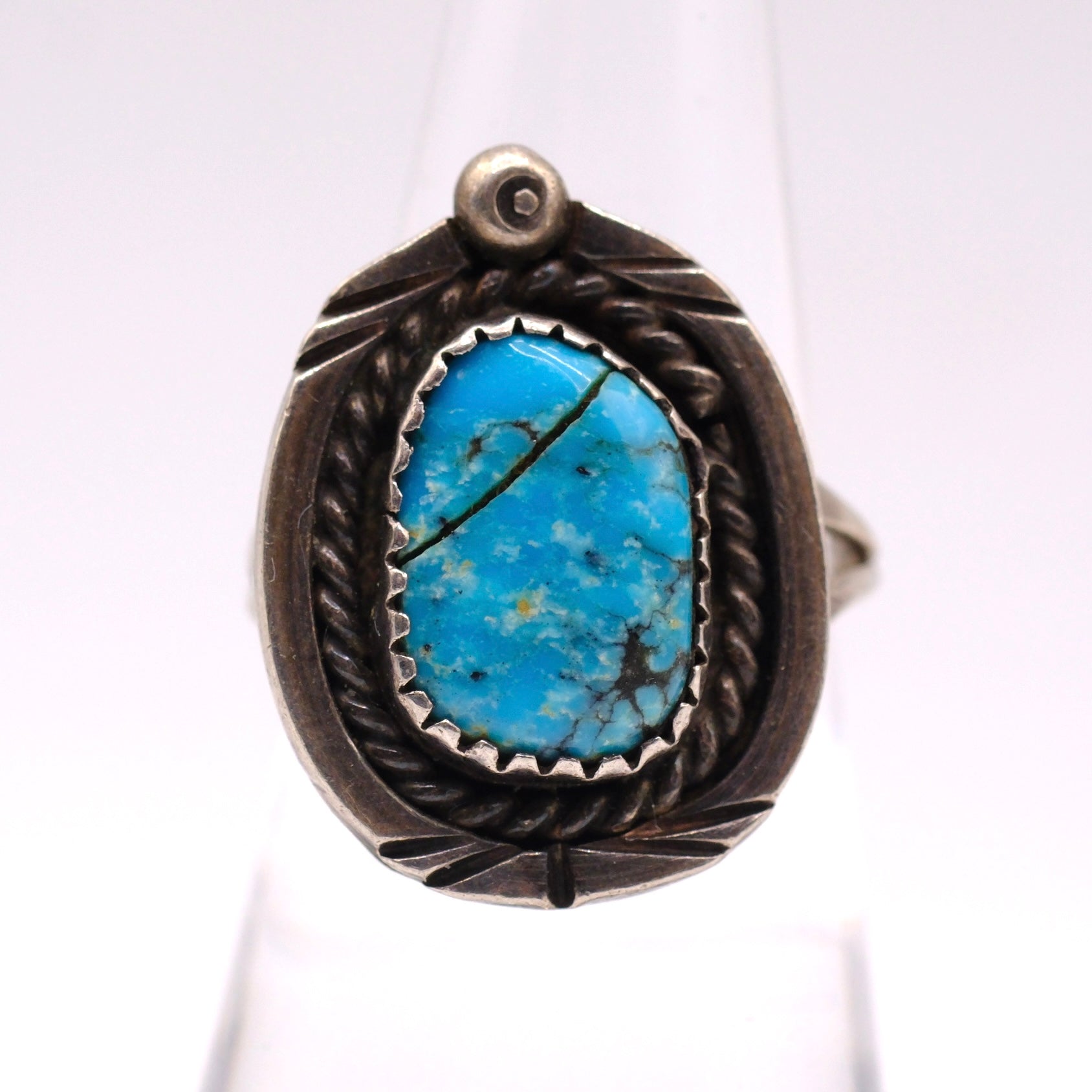 Vintage Sterling Turquoise Ring 6.25