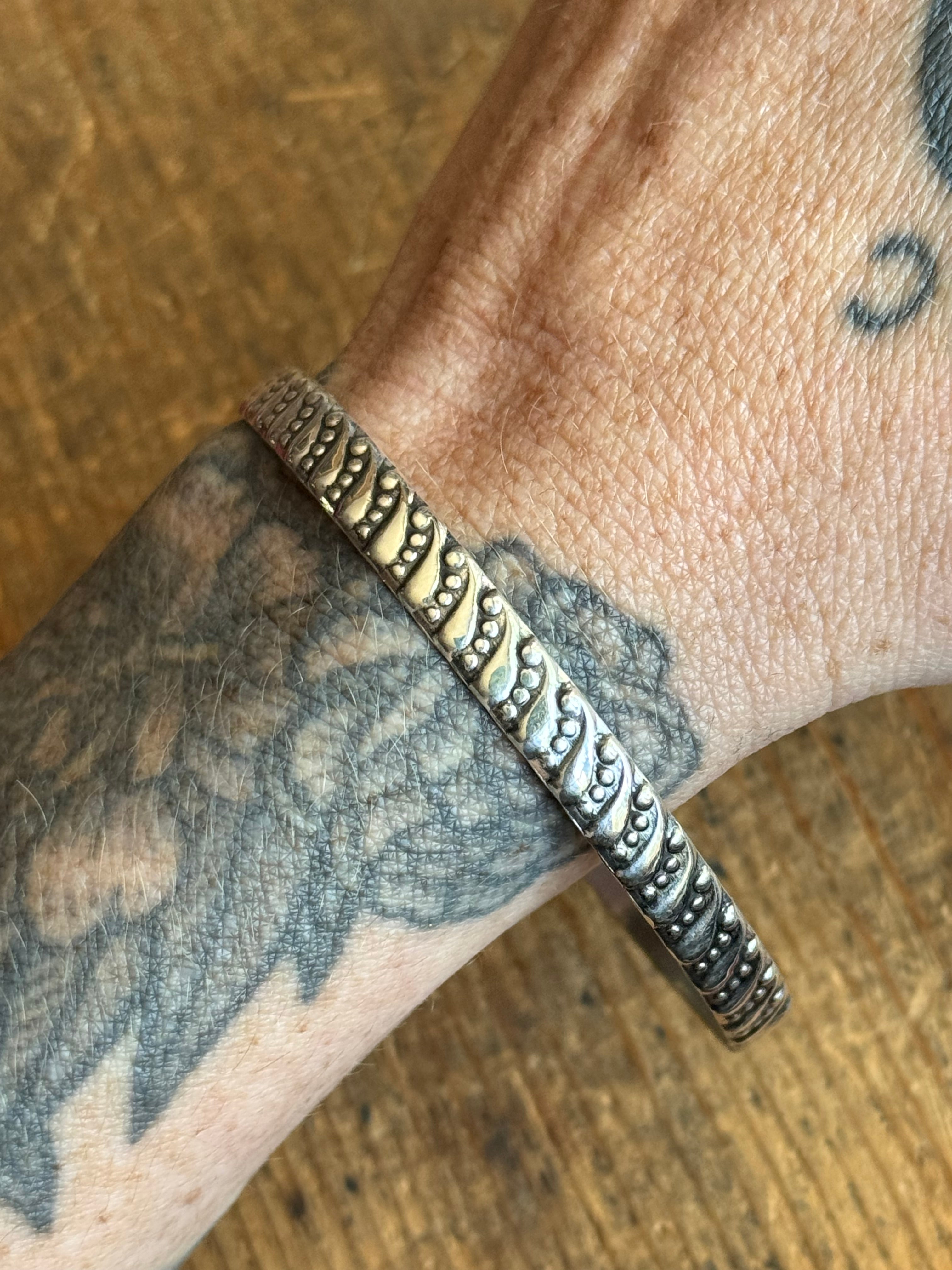 Vintage Sterling Silver Dappled Bangle