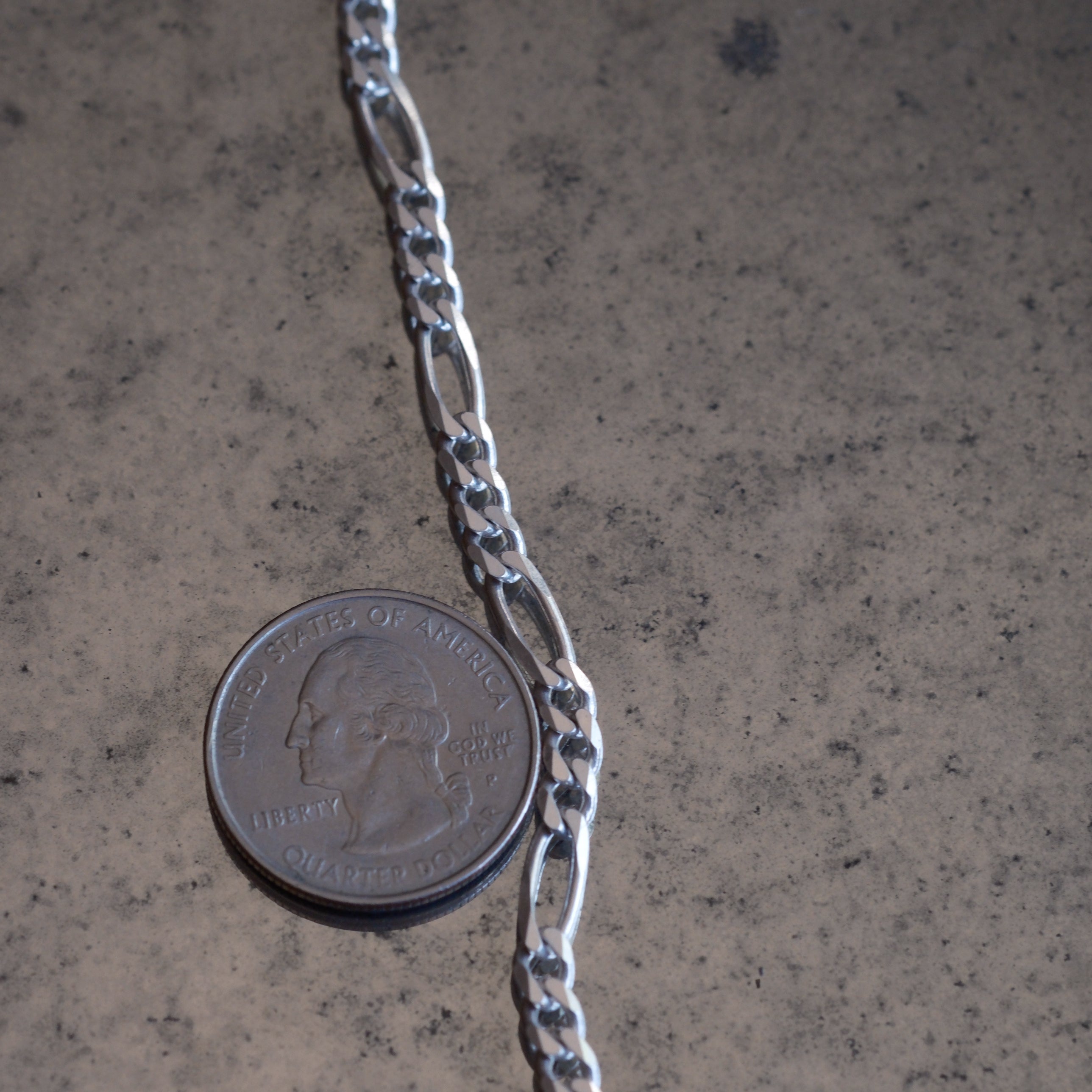 Vintage Sterling Silver Figaro Chain Necklace 30"