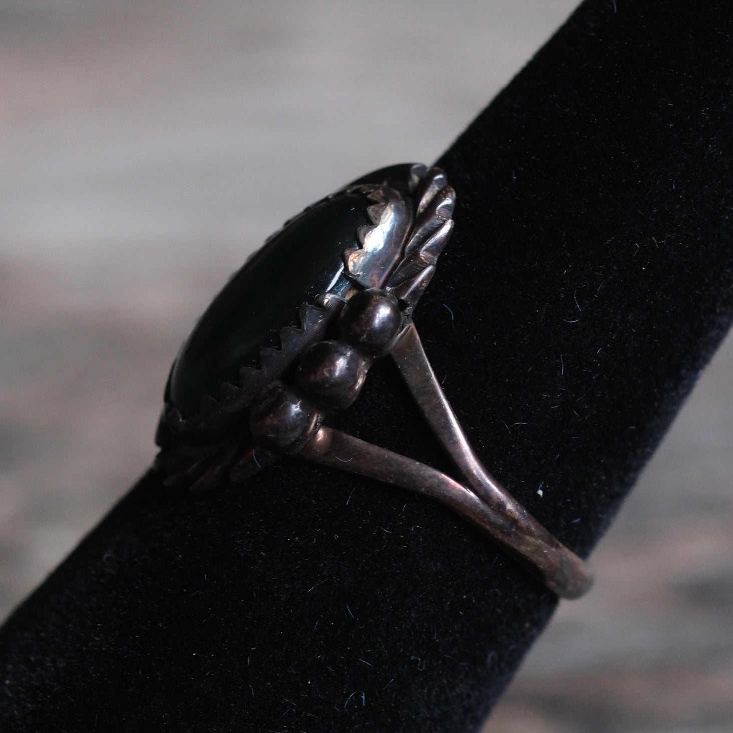 Vintage Sterling Blue Abalone Ring 6.25
