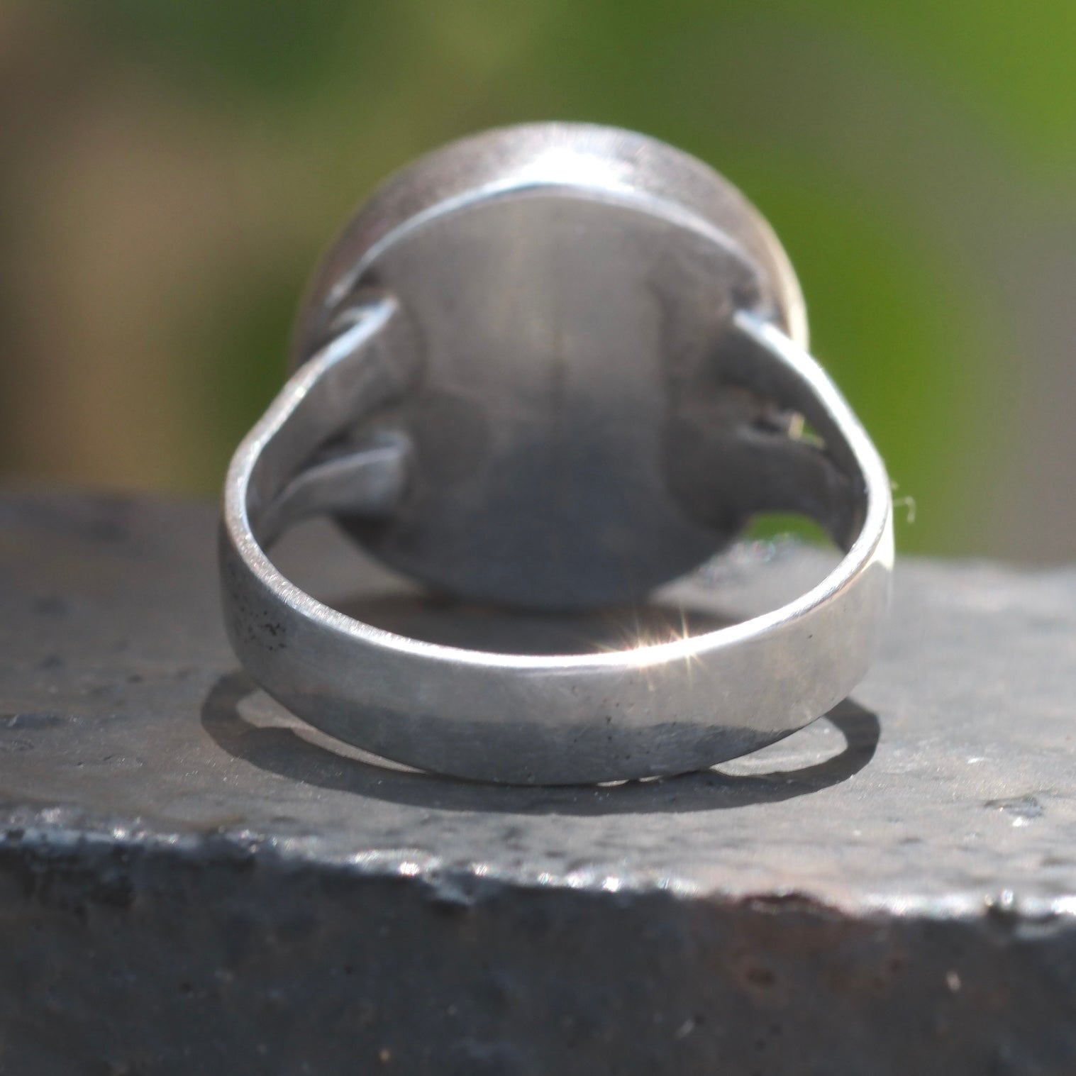 Vintage Sterling Scrimshaw Flower Ring 6.75