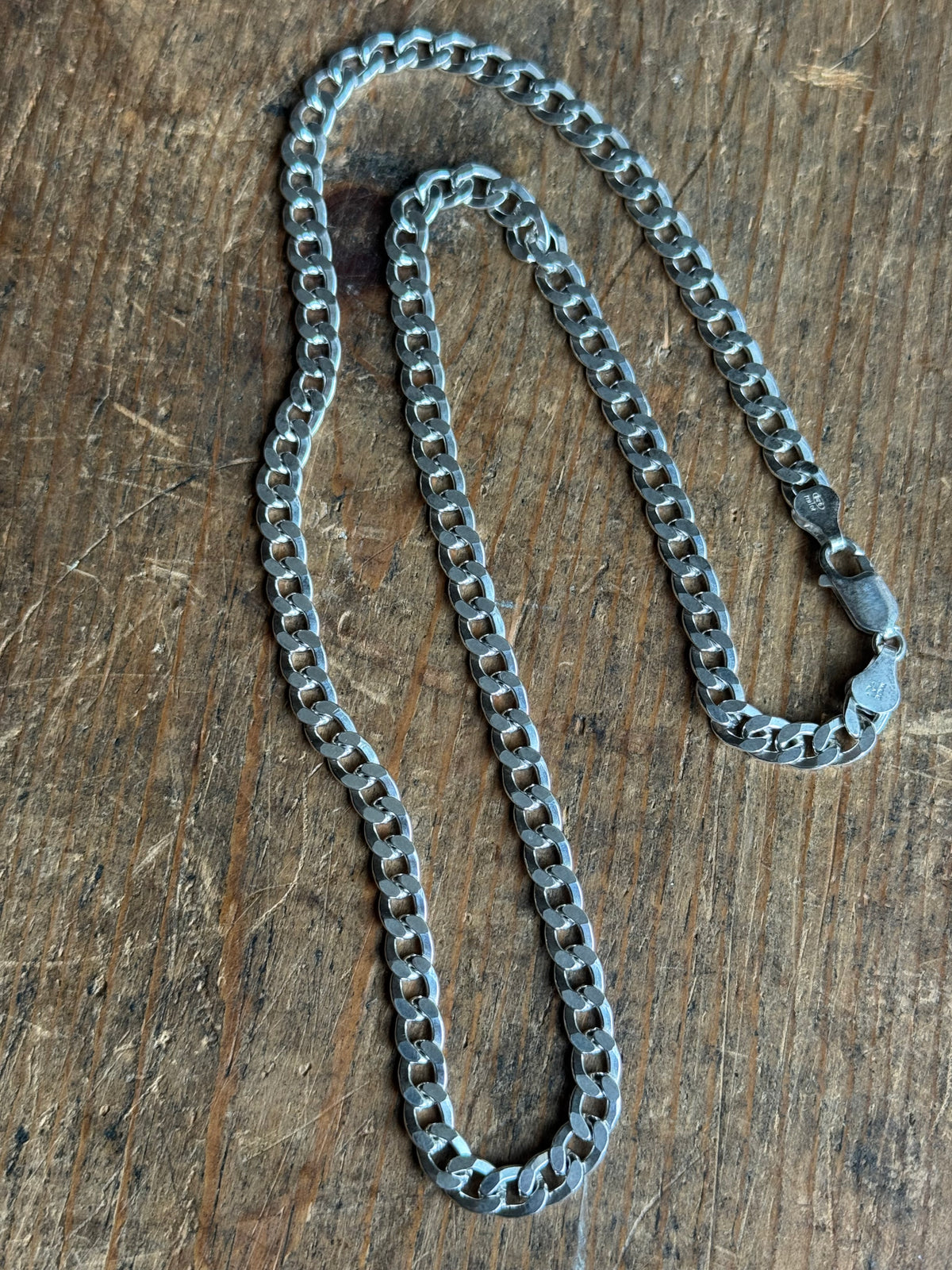 Vintage Sterling Silver 20” Curb Chain