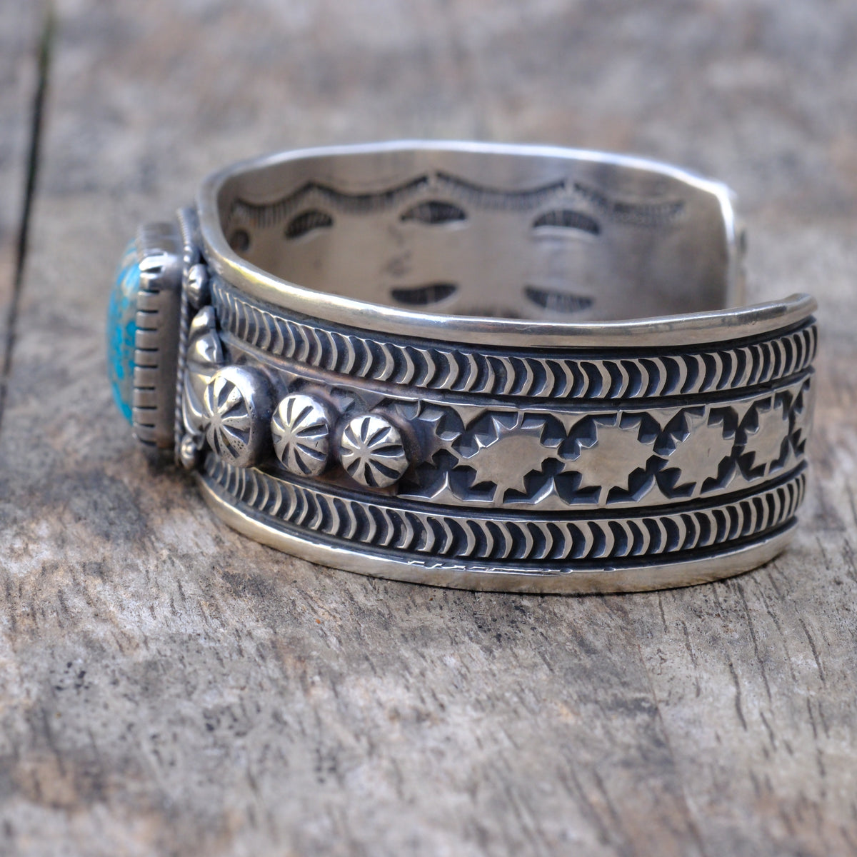 Sterling Silver Vernon Begay Stamped Cuff Bracelet