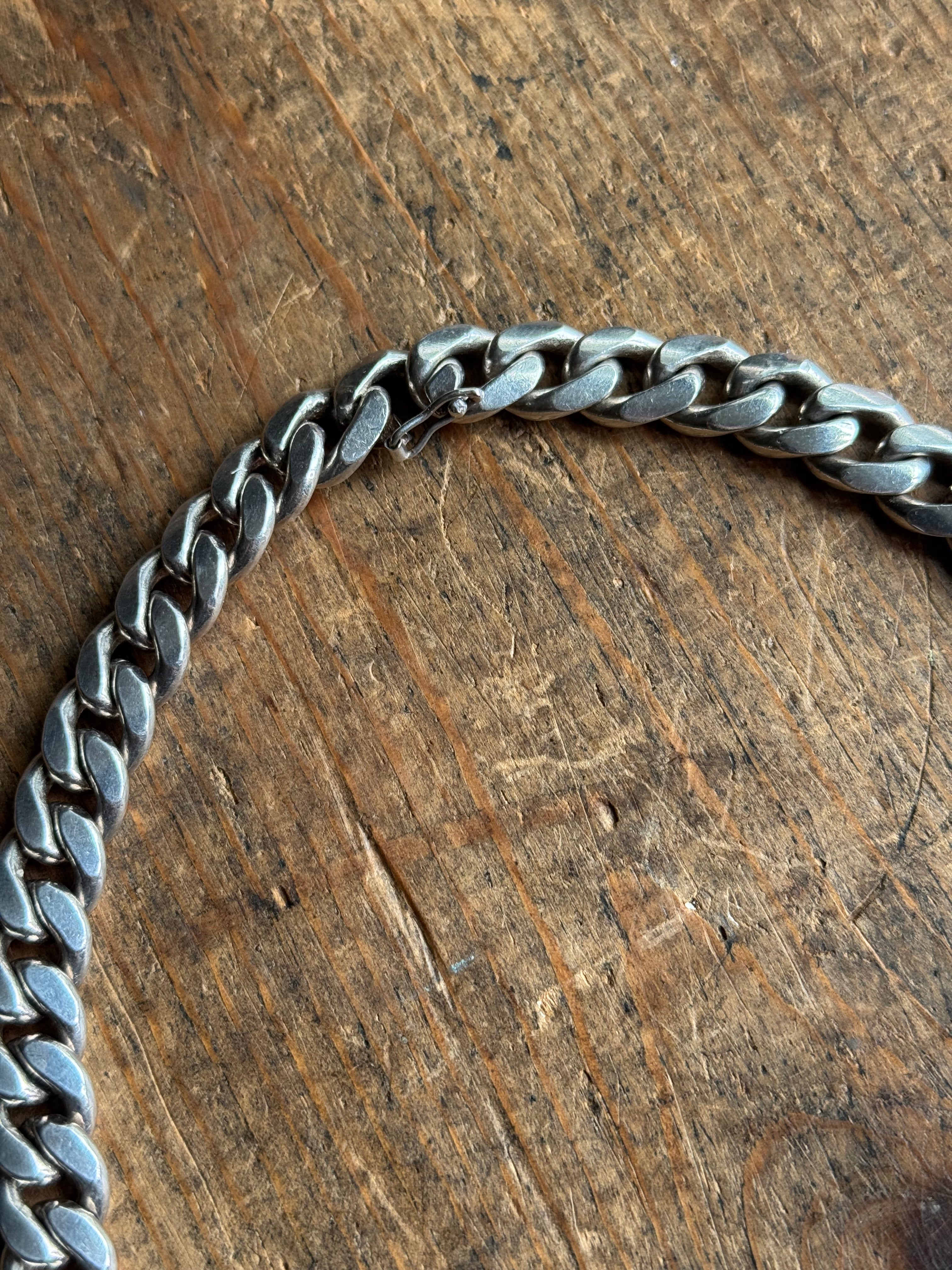 Vintage Sterling Silver 17.5” Chunky Curb Chain